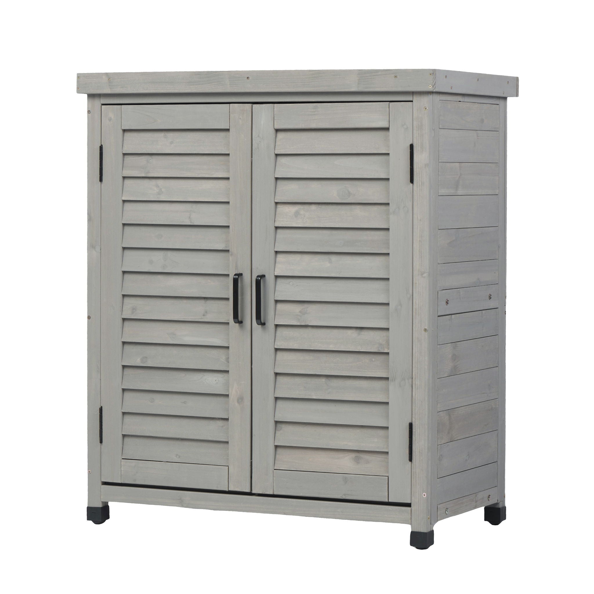 Potting Bench With Storage Cabinet And Metal Table Top For Outdoor - Best Buy Furniture