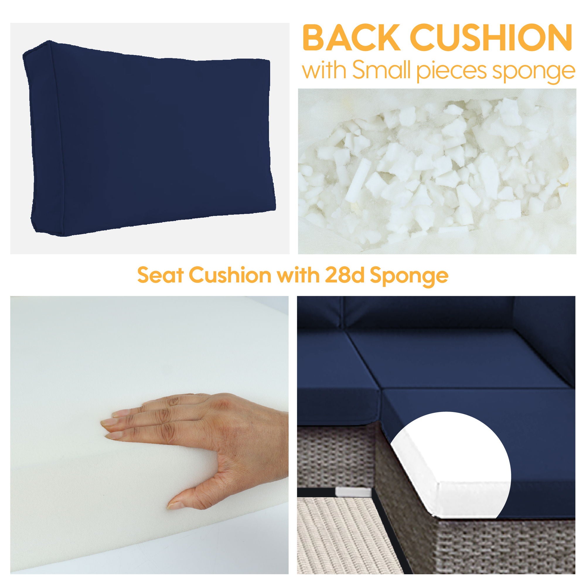 Outdoor Deep Seat Cushions For Patio Furniture Replacement, Cushion Set For Sectionals - Best Buy Furniture