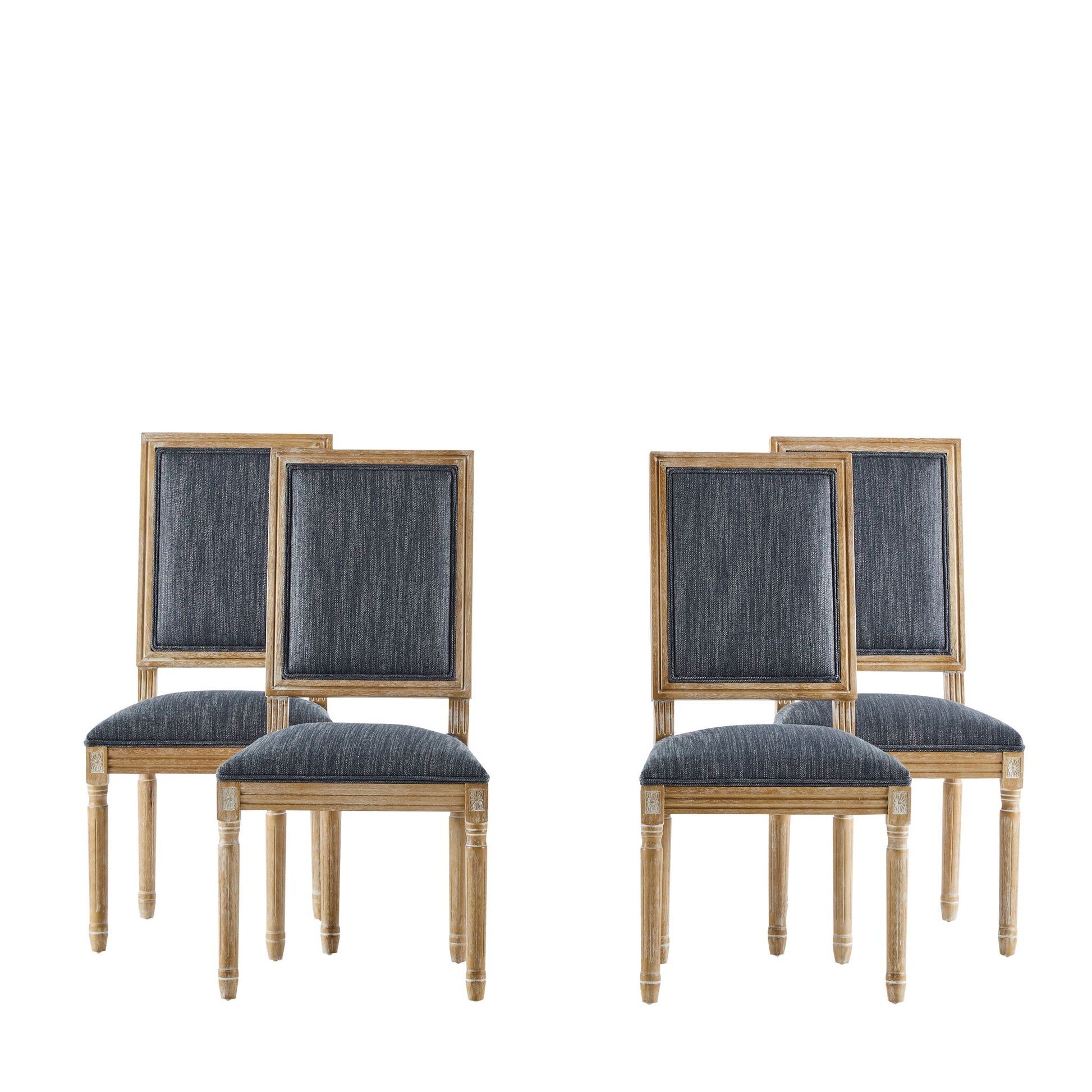 French Country Style Dining Chair With Upholstered Seating And Fluted Legs - Best Buy Furniture