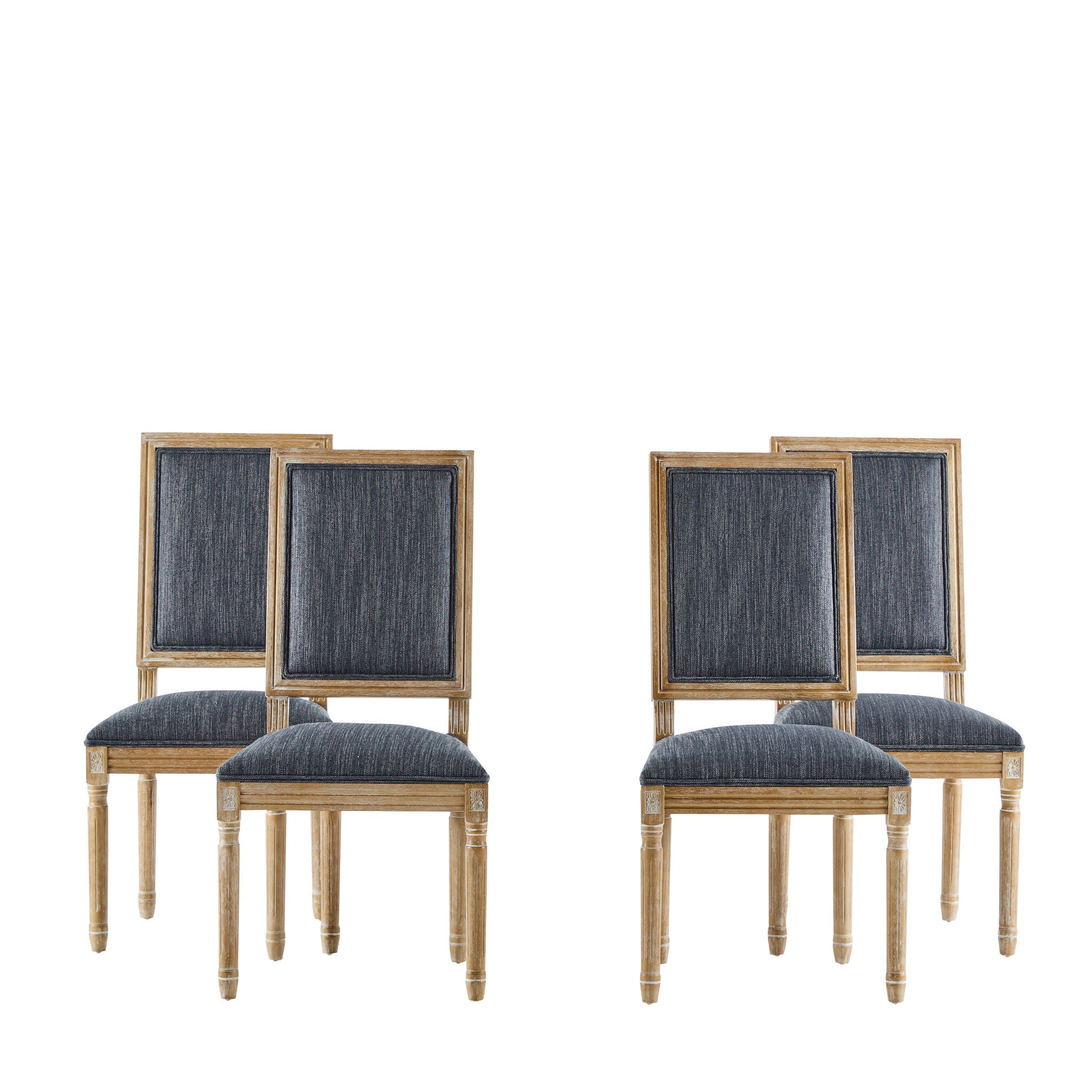 French Country Style Dining Chair With Upholstered Seating And Fluted Legs - Best Buy Furniture