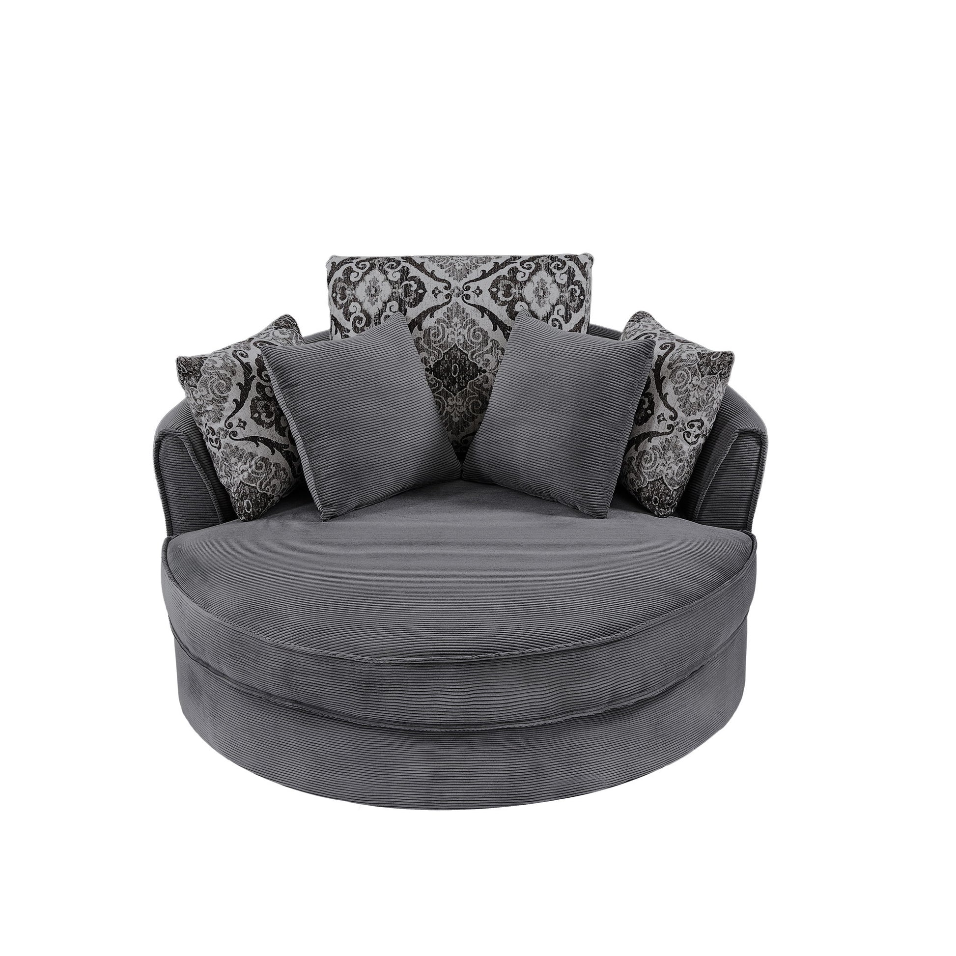 Swivel Accent Barrel Chair With 5 Movable Pillow 360 Degree Swivel Round Sofa Chair For Living Room, Bedroom, Hotel - Best Buy Furniture