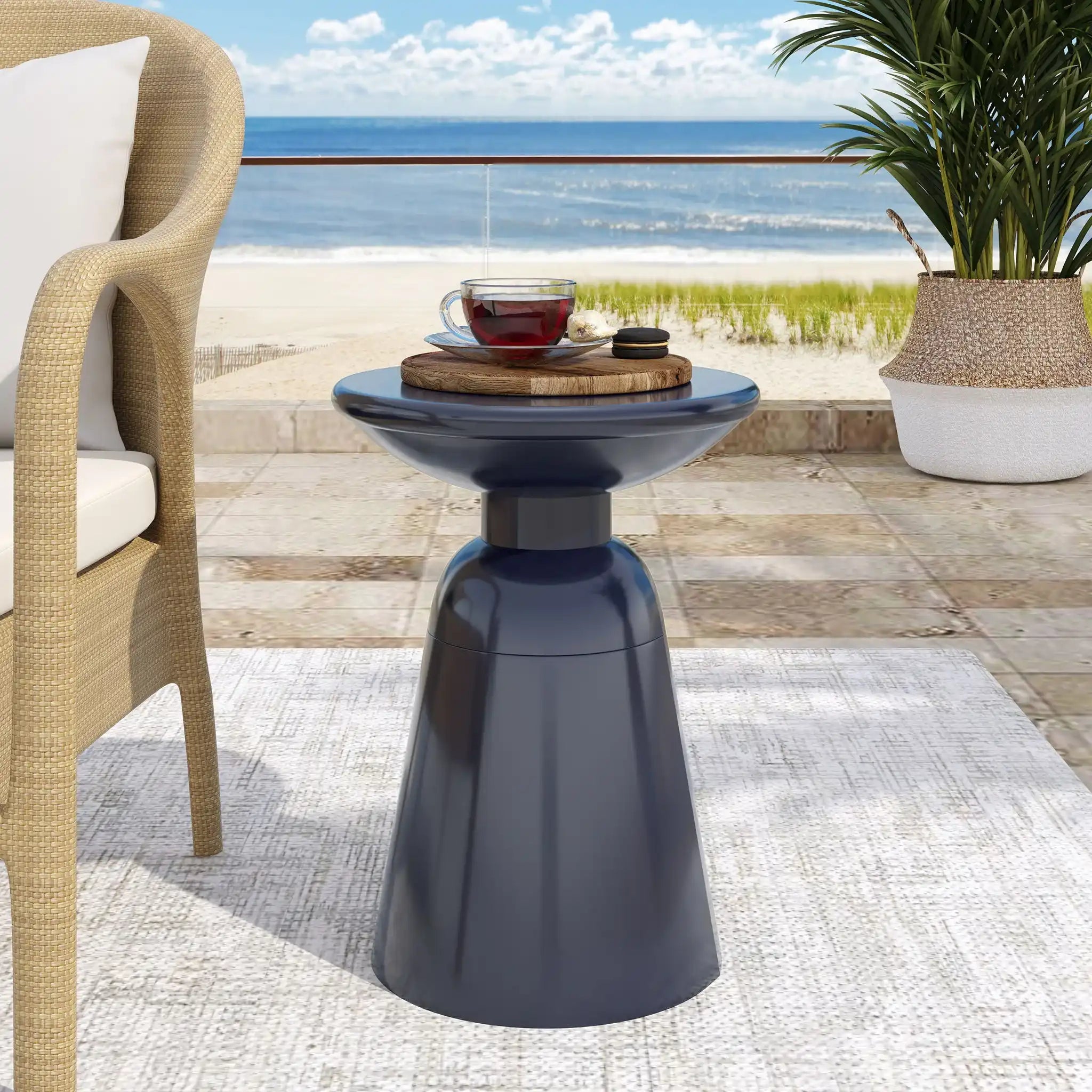 Outdoor Modern Metal End Large Table - Best Buy Furniture