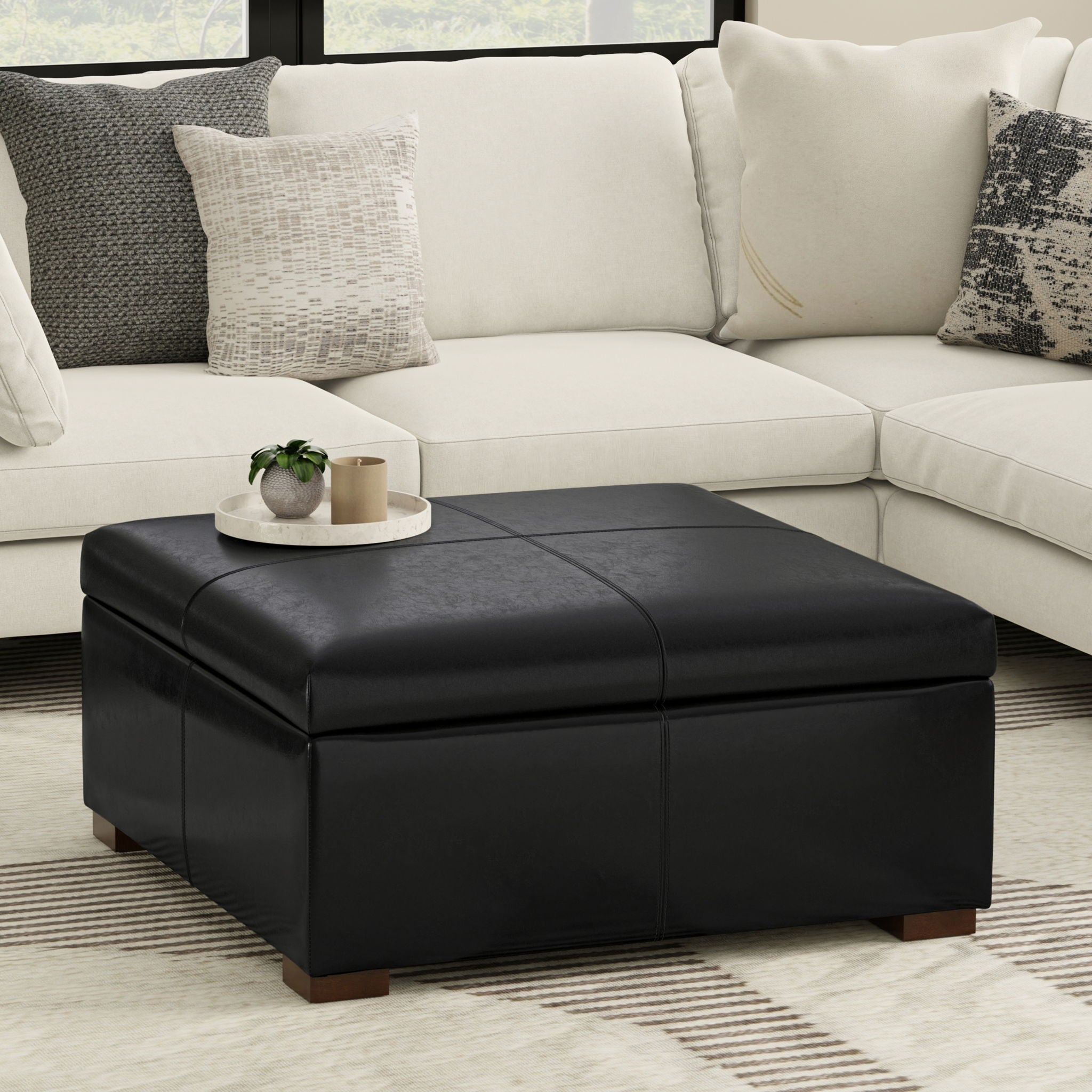 Gabbie - Coffee Table Upholstered Storage Ottoman - Best Buy Furniture