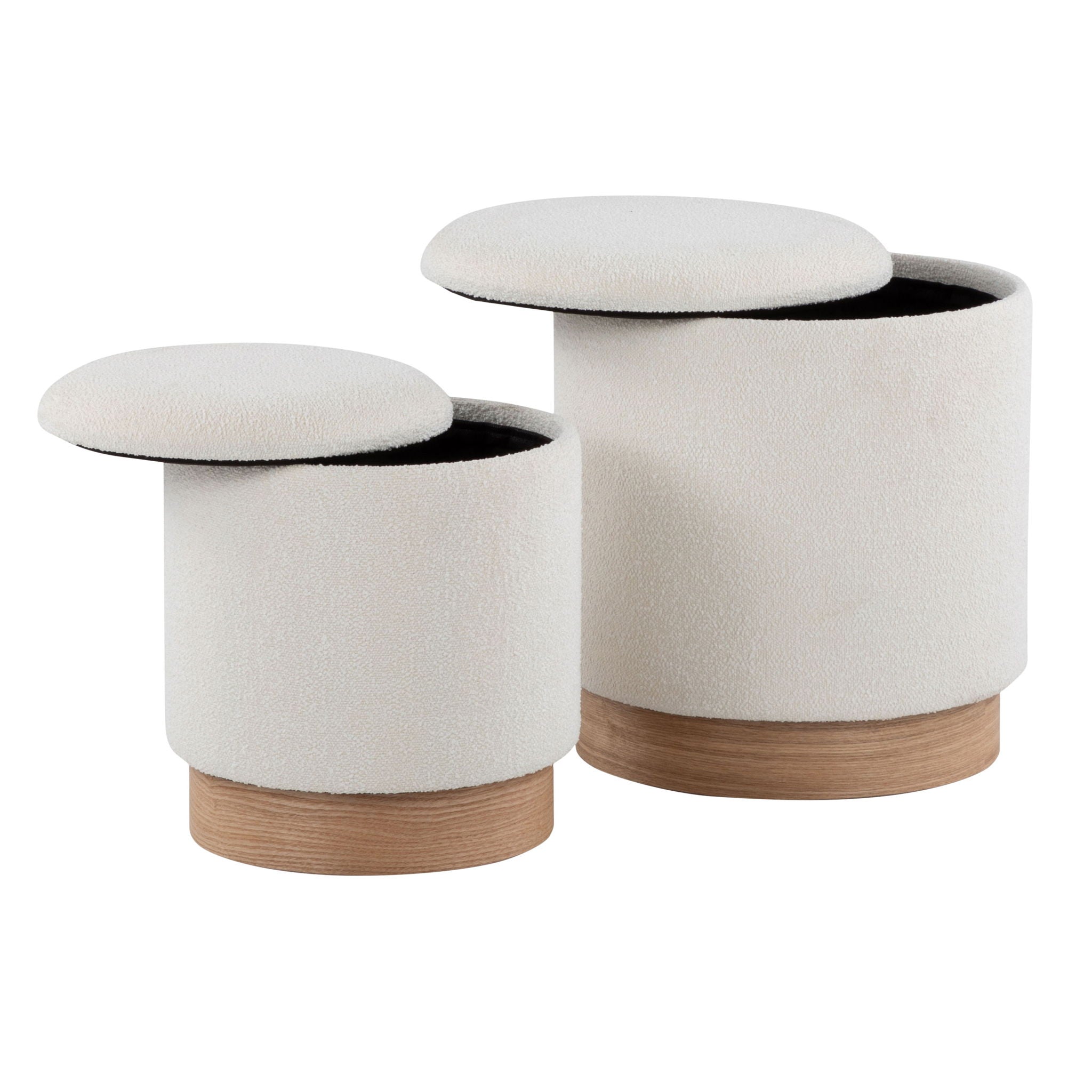 Marla - Contemporary, Nesting Ottoman Set - Natural / Cream - Best Buy Furniture