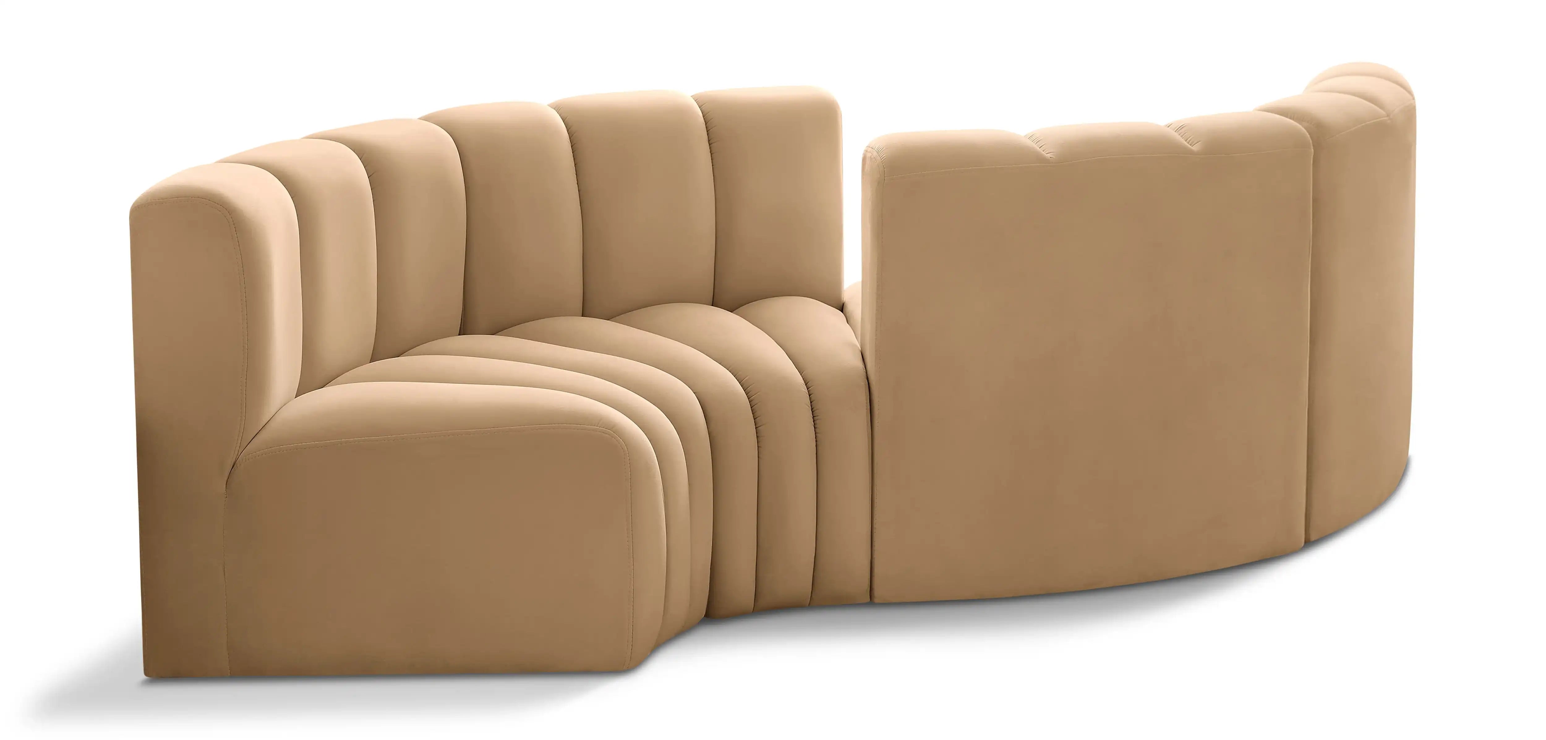Arc - Velvet 4 Piece Curved Modular Sofa - Best Buy Furniture