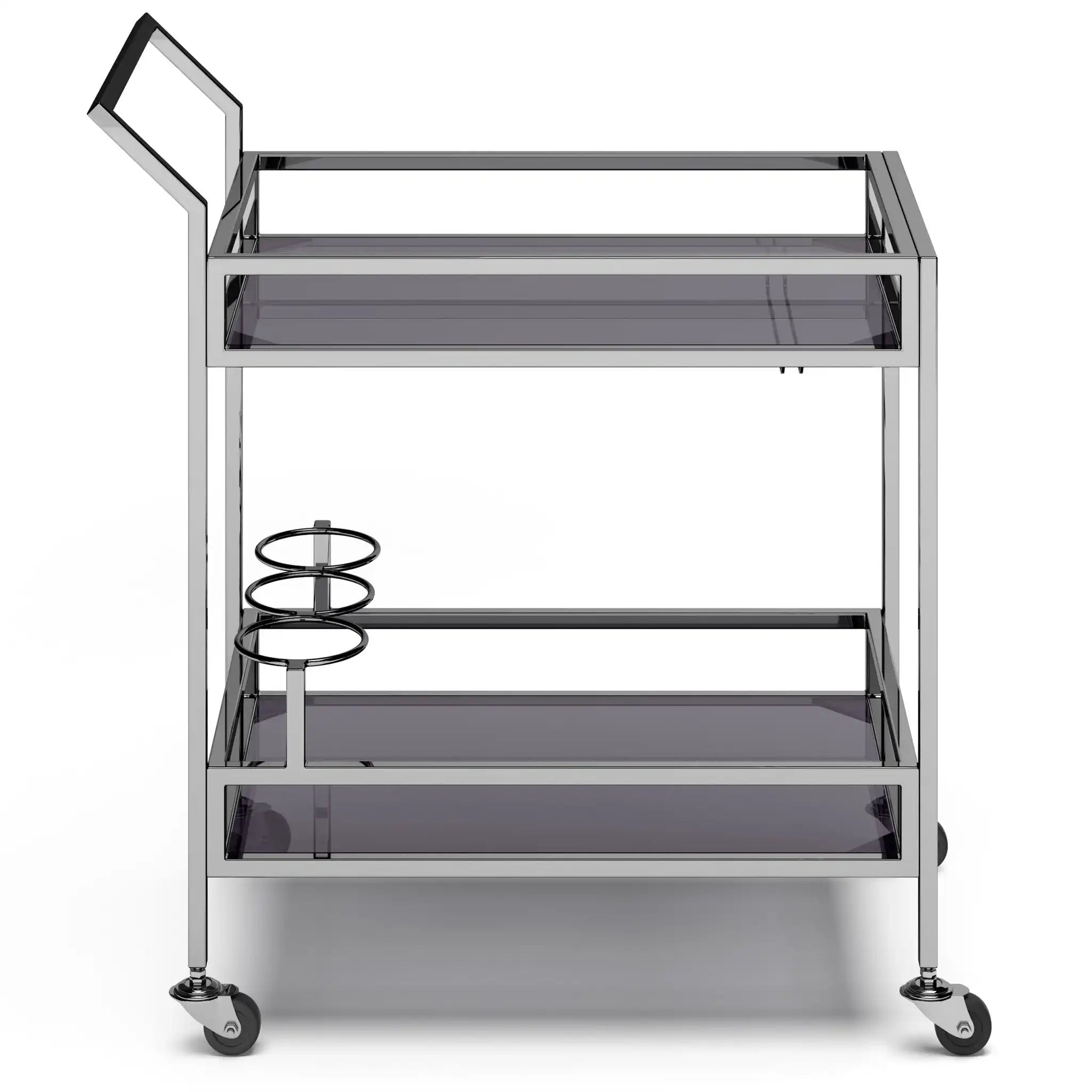 Watts - Bar Cart - Chrome - Best Buy Furniture