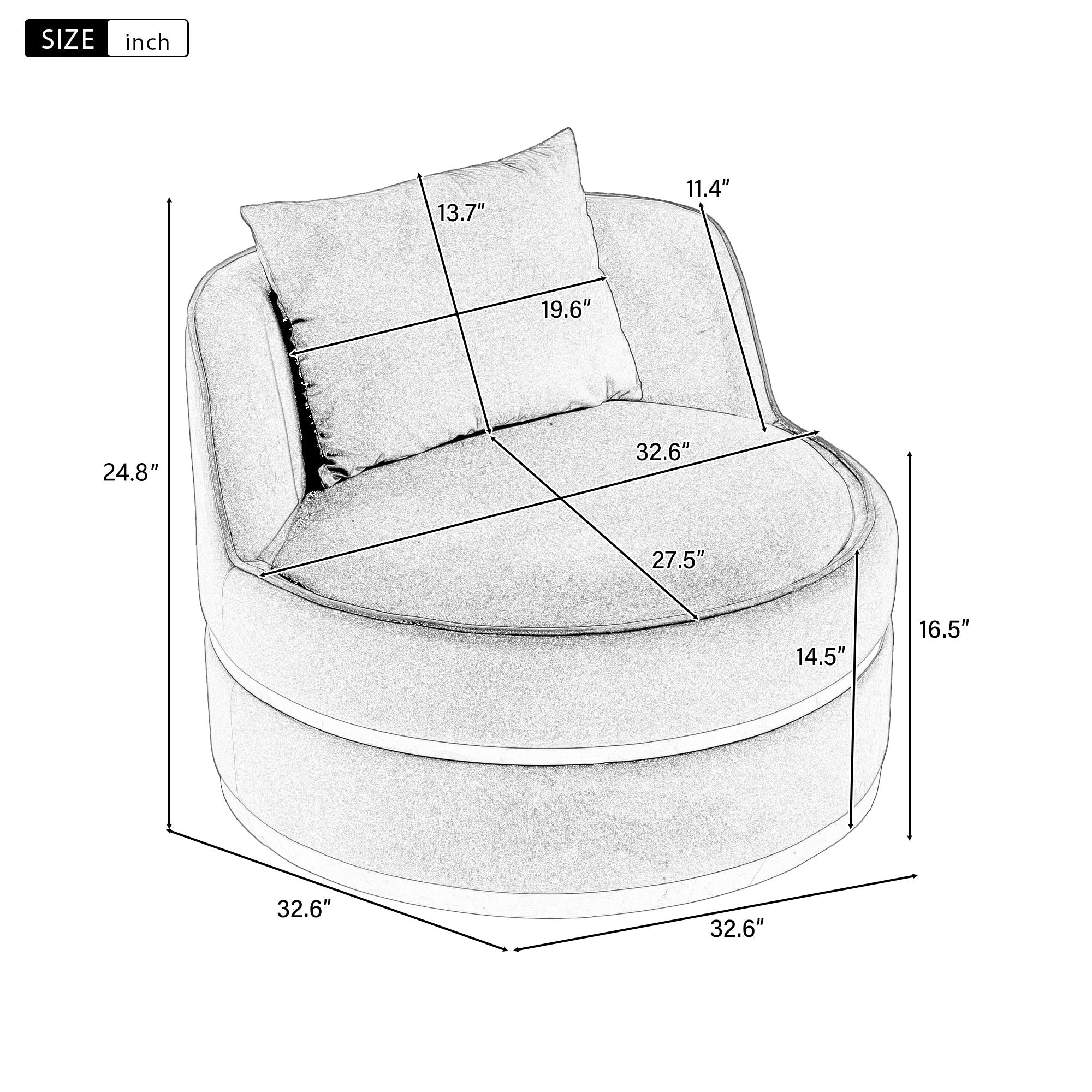 360 Degree Swivel Over Sized Upholstered Barrel Chair - Best Buy Furniture