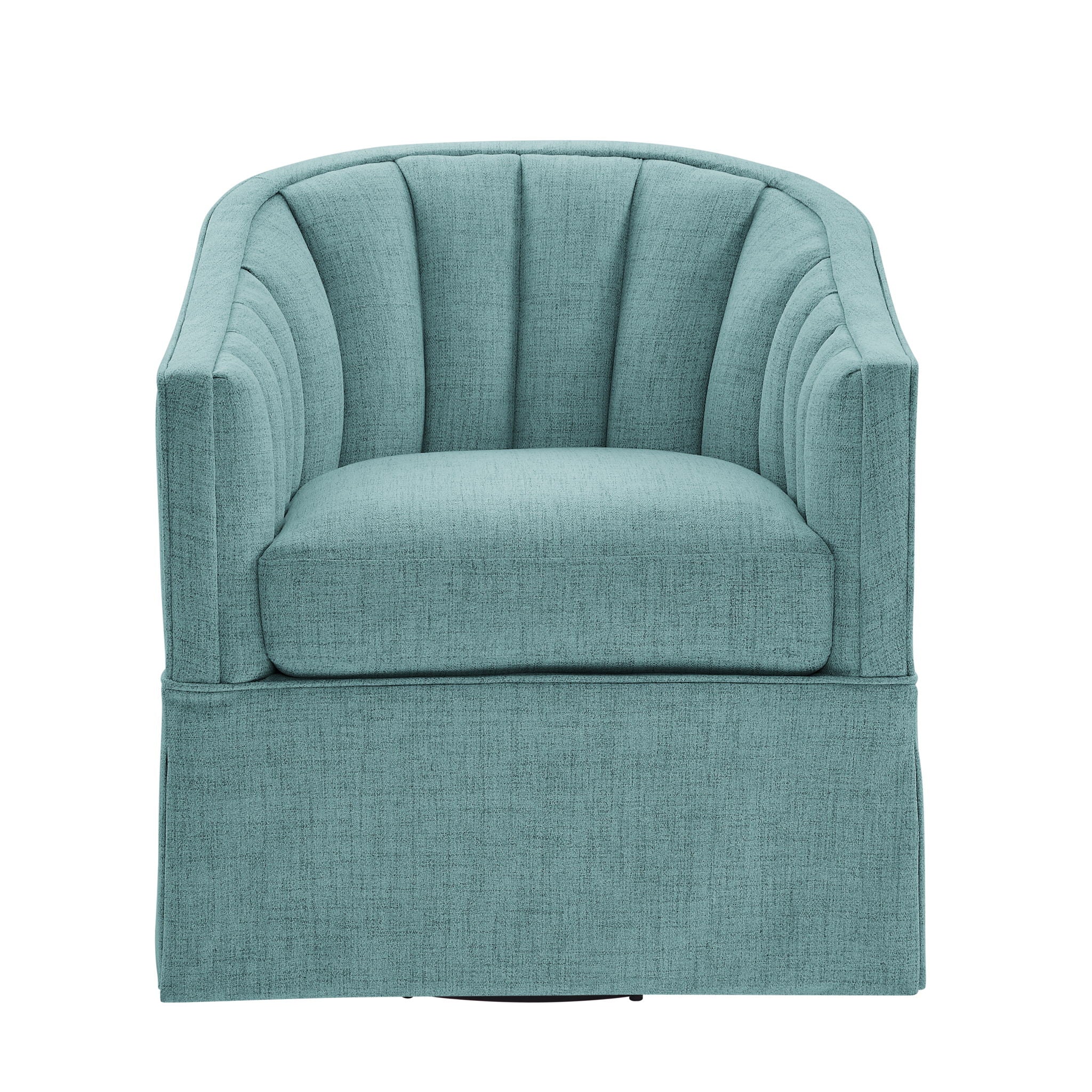 Solitude - Skirted Swivel Accent Chair With Hemp Like - Best Buy Furniture