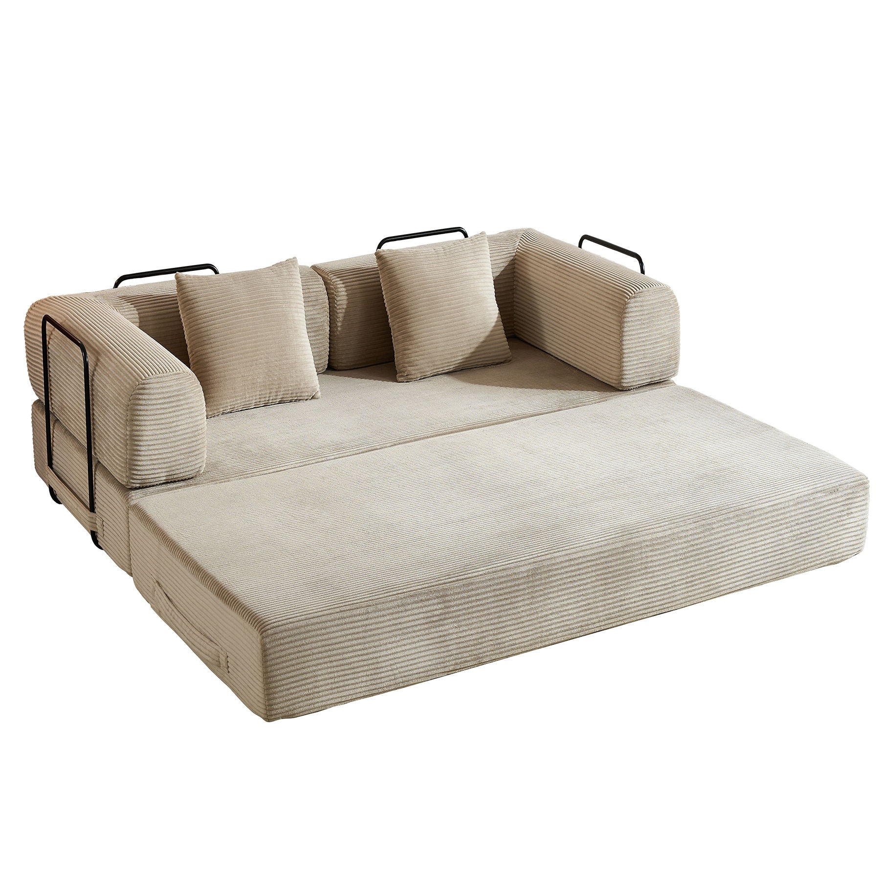 Convertible Sleeper Sofa Bed With Cylindrical Pillow, With Fixed Shape Frame - Best Buy Furniture