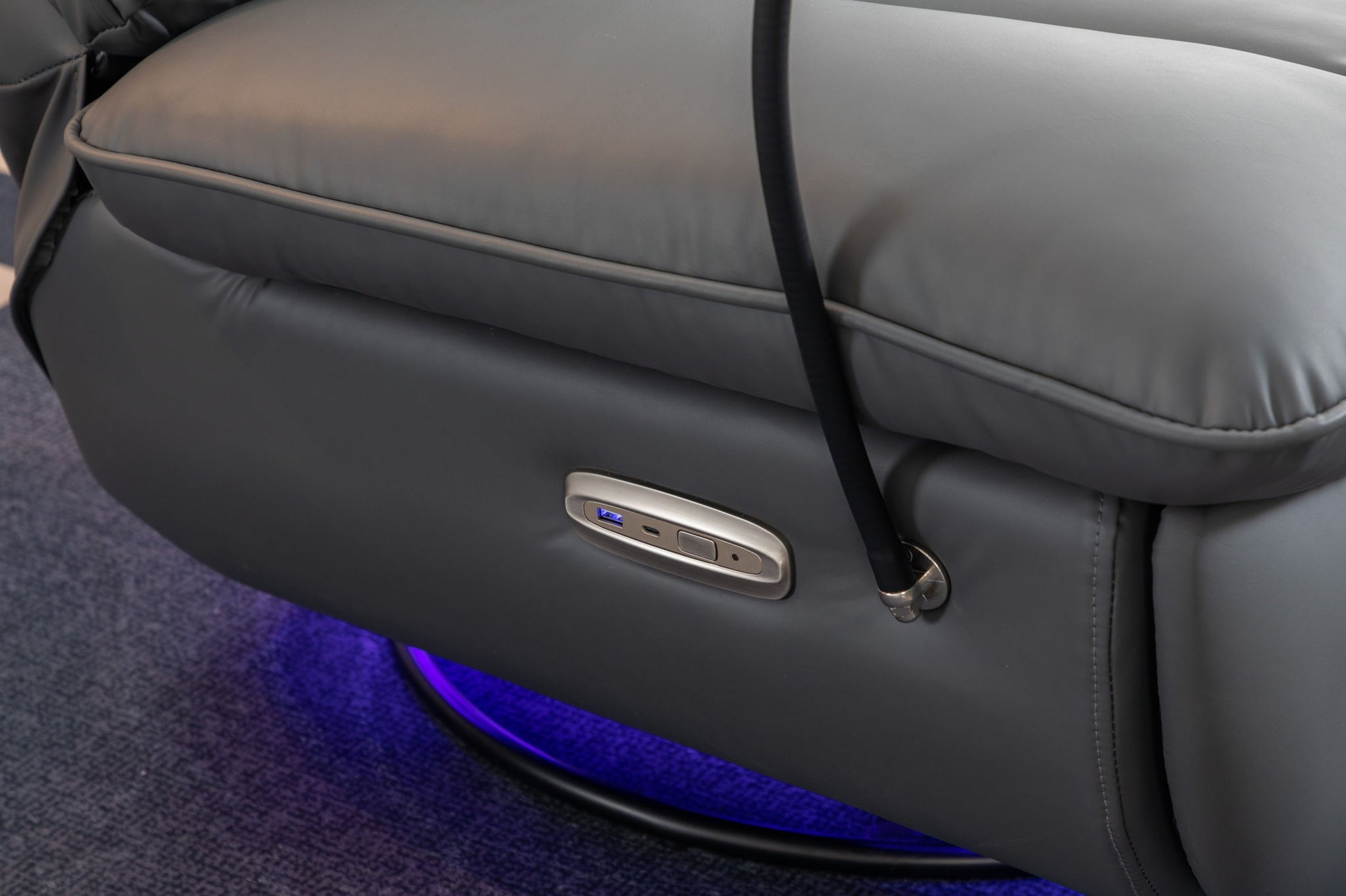 270 Swivel Glider Recliner Chair, Power Recliner Rocking Chair, USB Port Charge For Nursery Chair With Atmosphere Lamp For Living Room Bedroom Apartment - Best Buy Furniture