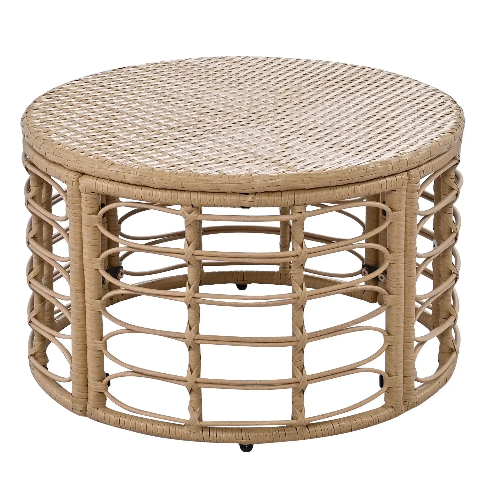 7 Piece Rattan Sectional Sofa Set, Outdoor Patio Furniture, Beige - Best Buy Furniture