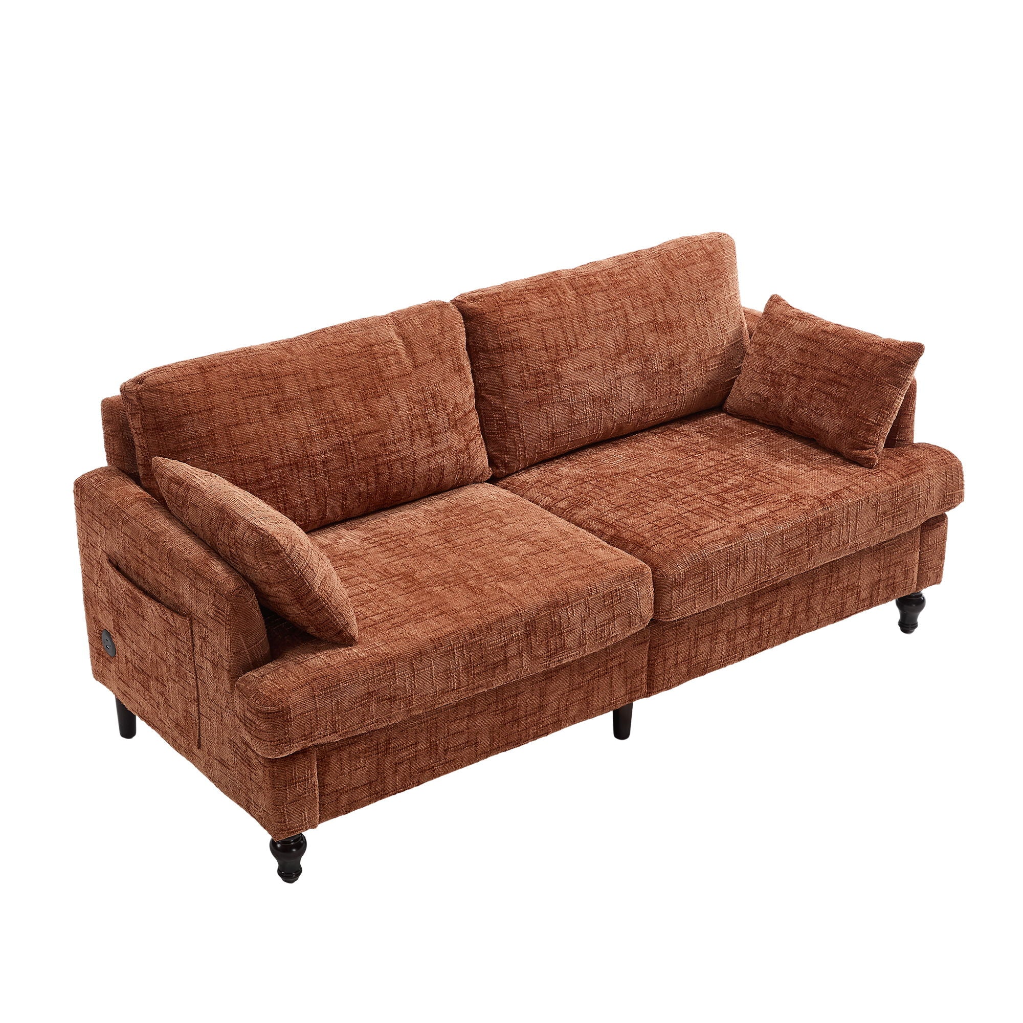 Chenille 2 Seater Sofa With LED Light, USB Charging Port, And Storage Bag - Best Buy Furniture