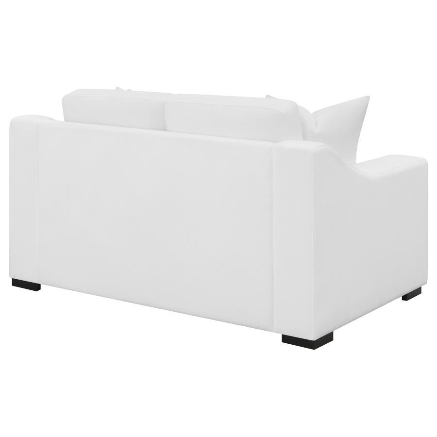 Ashlyn - Upholstered Sloped Arm Loveseat - White - Best Buy Furniture