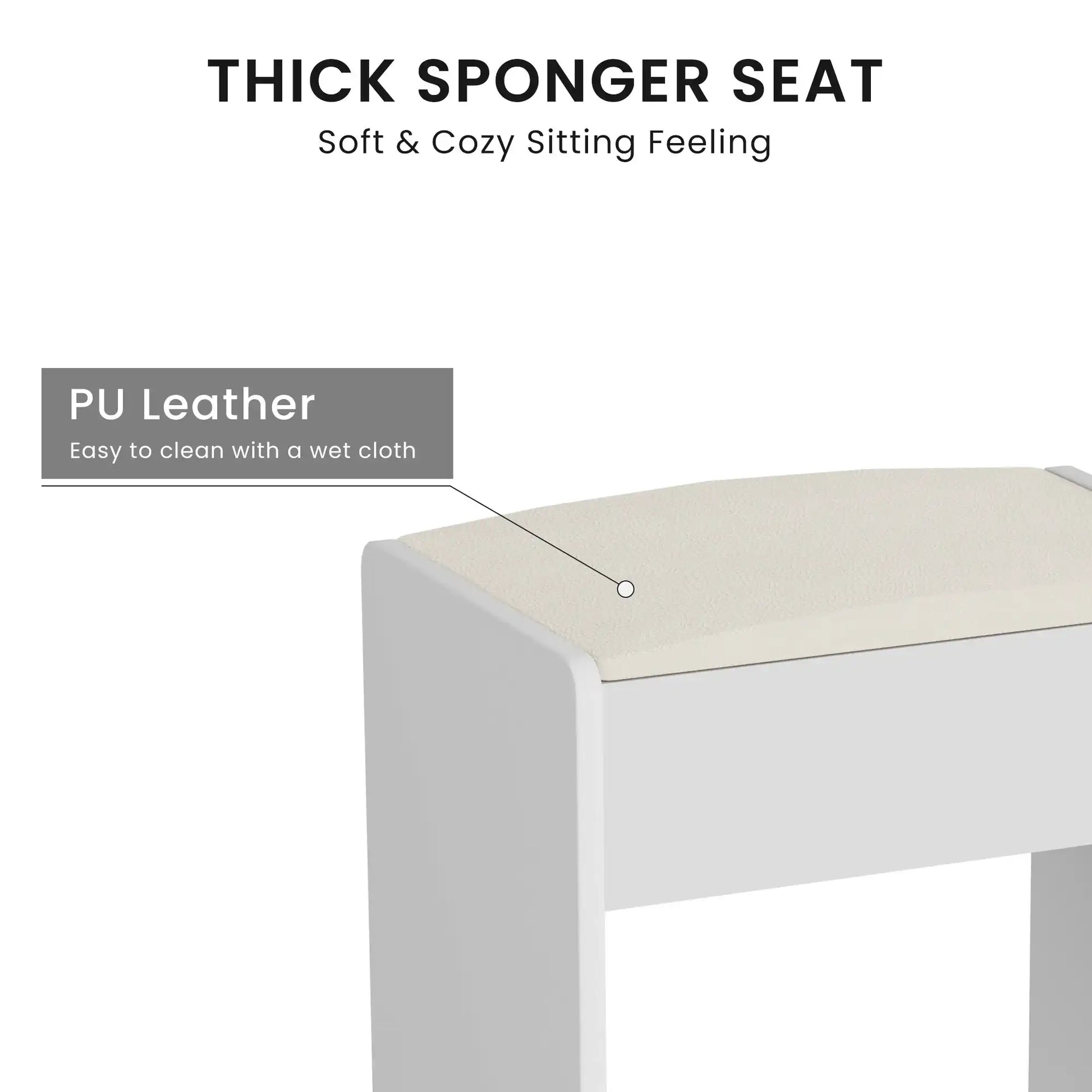 LED Vanity Table with Mirror & Stool, White - Best Buy Furniture