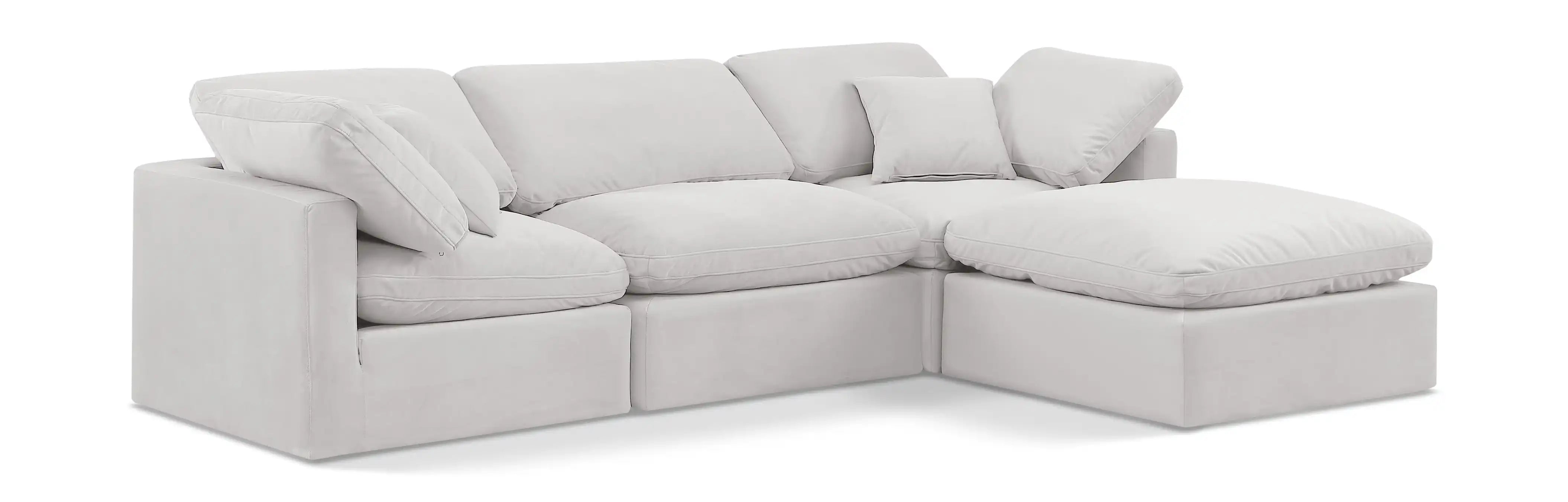Indulge - Velvet 4 Piece Modular Sectional With Chaise - Best Buy Furniture