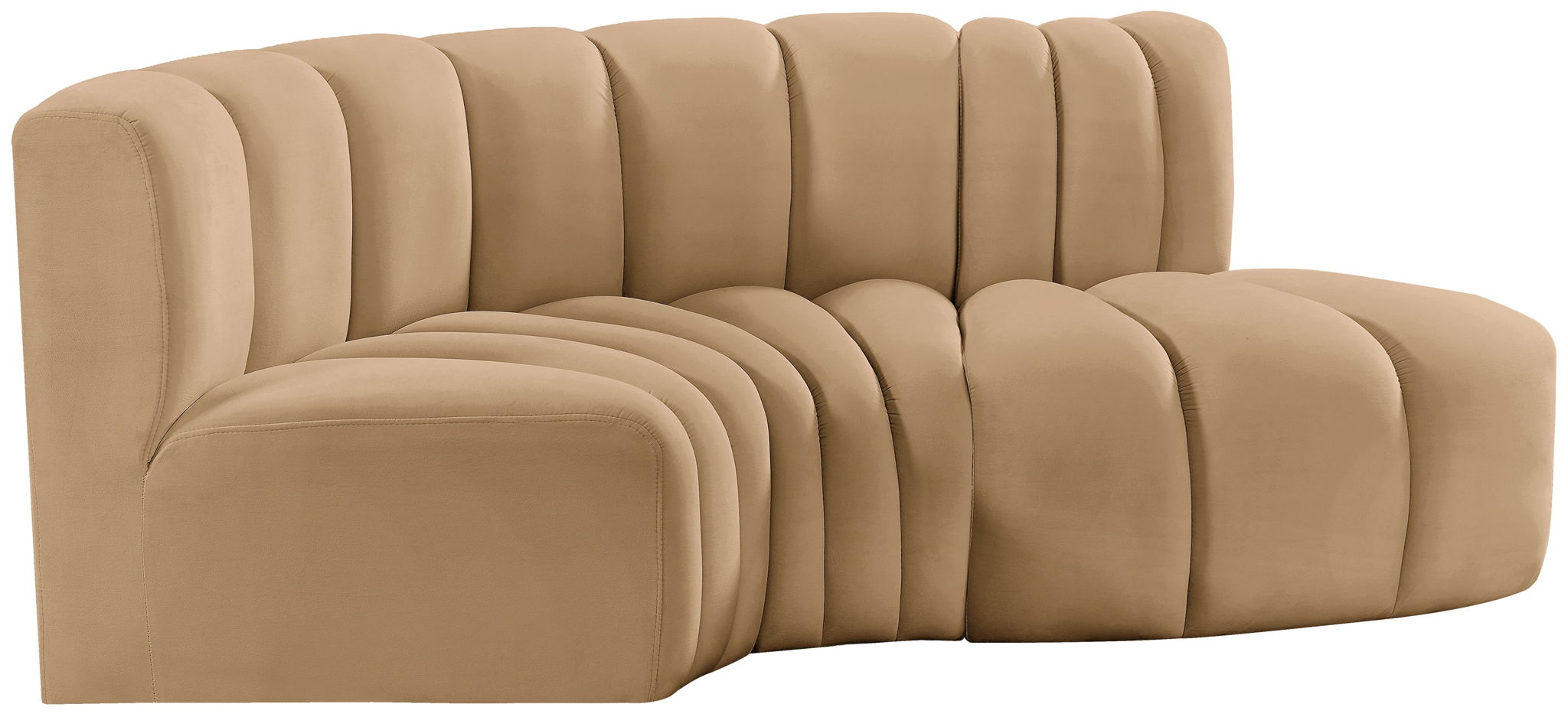 Arc - Velvet 3 Piece Modular L-Shaped Sofa - Best Buy Furniture