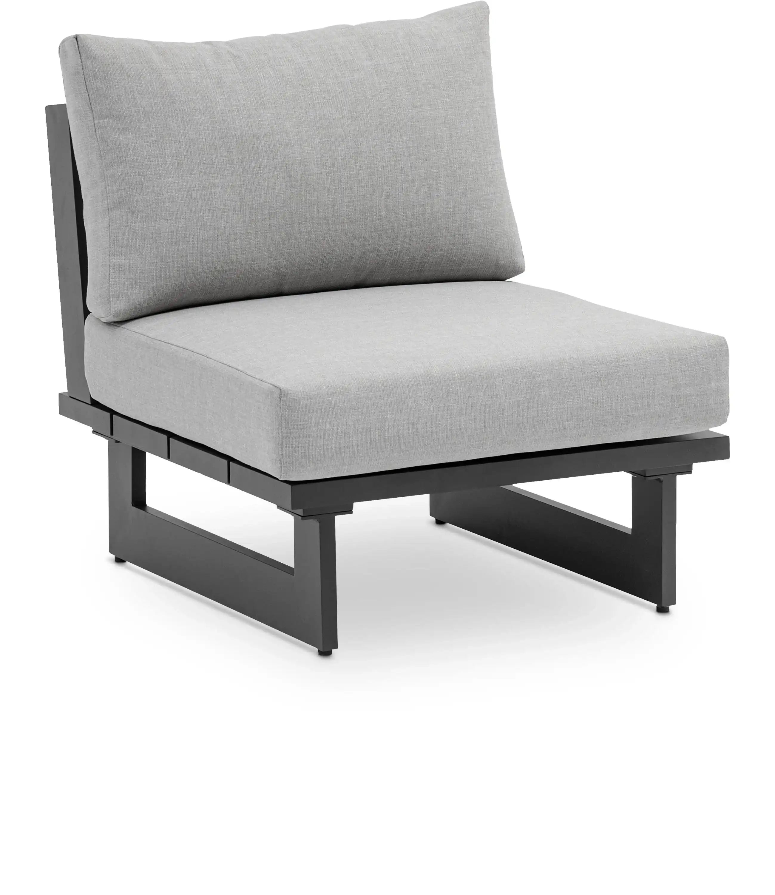 Maldives - Water Resistant Outdoor Patio Armless Chair With Gray Frame - Best Buy Furniture