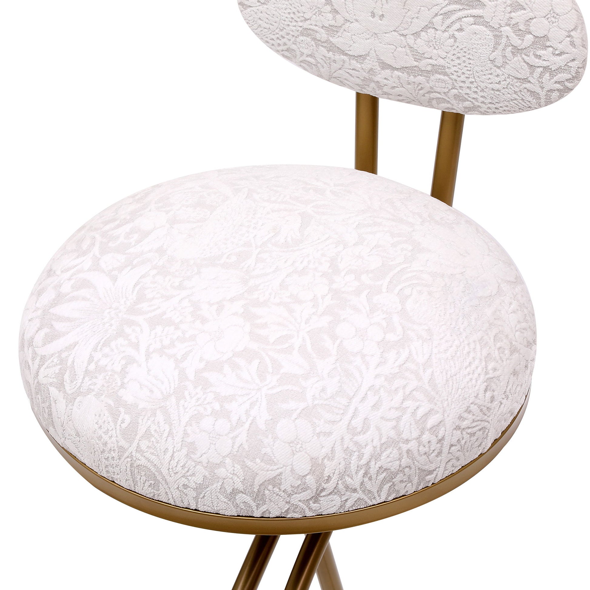 Round Print Bar Stools Upholstered Chairs For Kitchen (Set of 2) - Best Buy Furniture