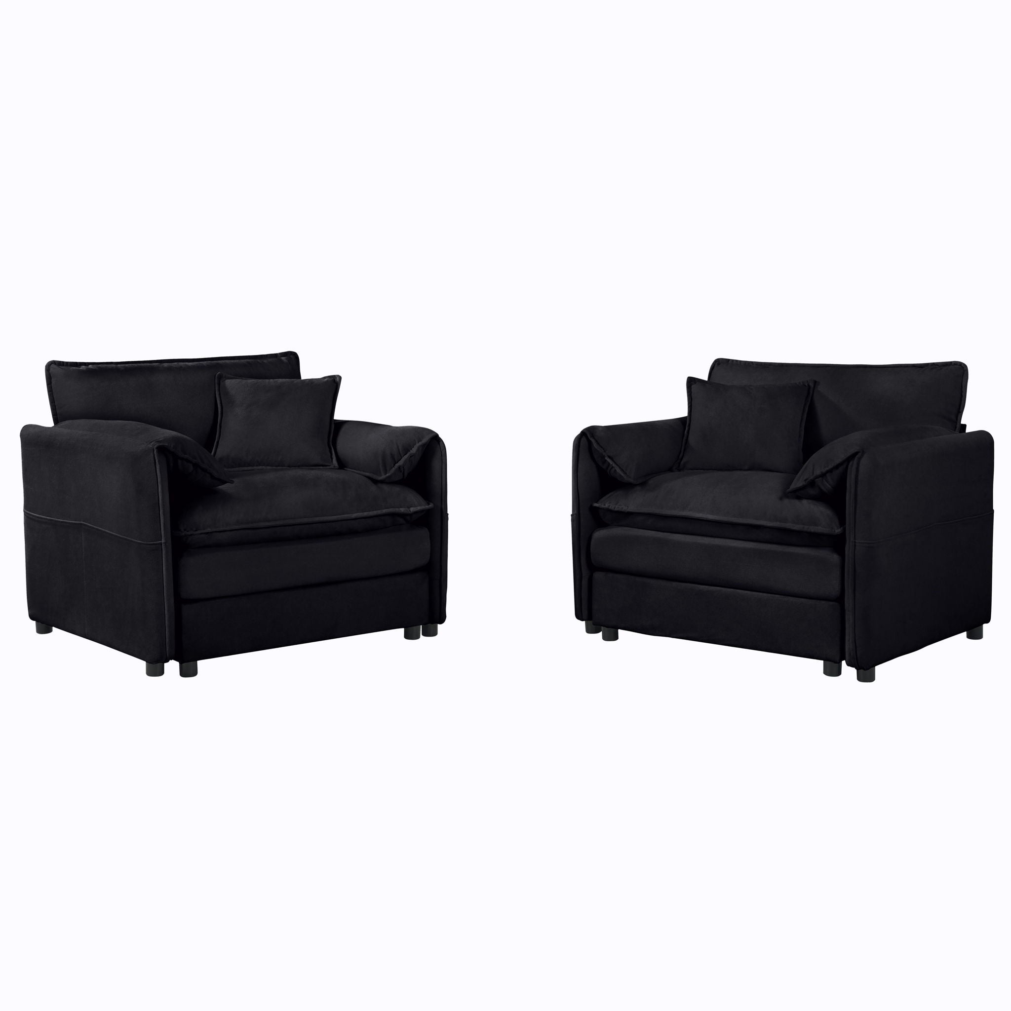 Modern Chenille Oversized Accent Chair, Comfy Single Sofa With Large Seat (Set of 2) - Best Buy Furniture