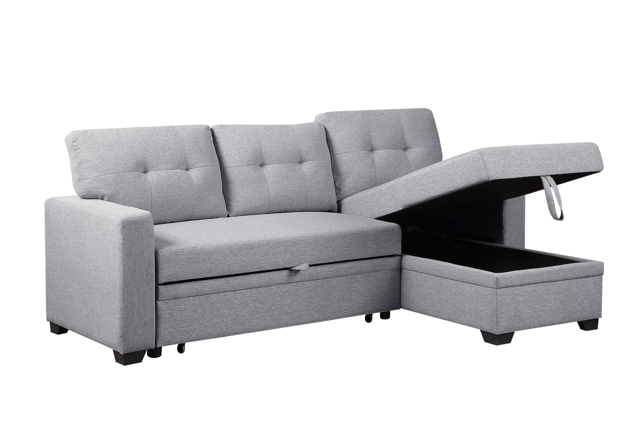 Upholstered Pull Out Sectional Sofa With Chaise - Best Buy Furniture