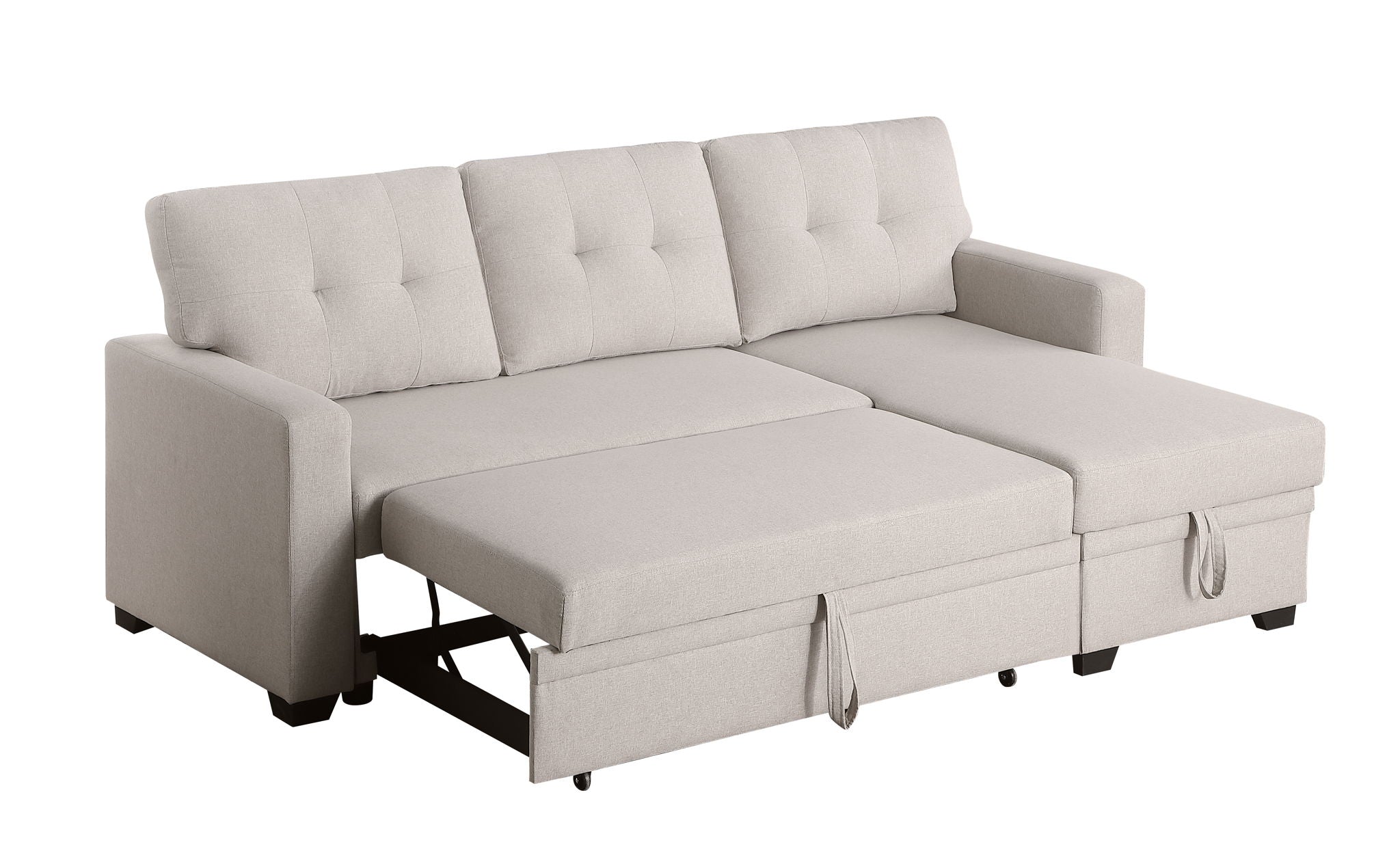Upholstered Pull Out Sectional Sofa With Chaise - Best Buy Furniture