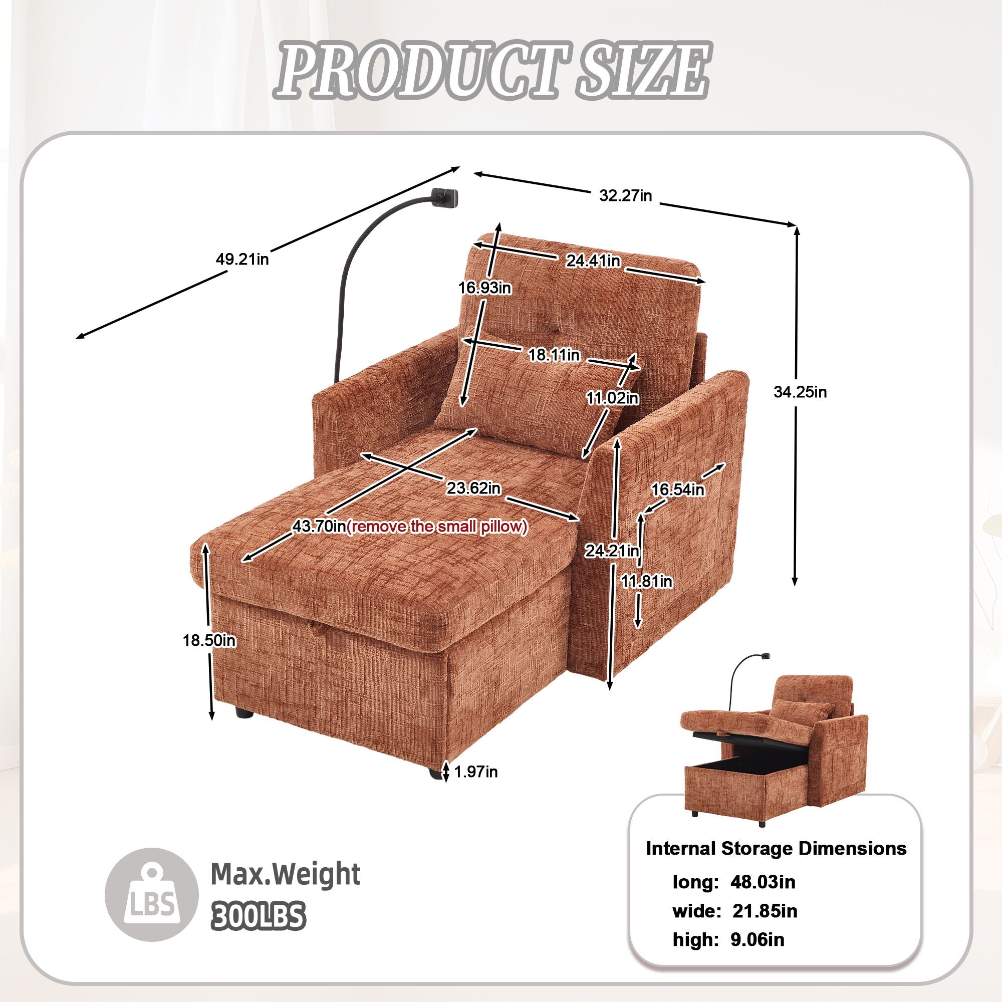 Multifunctional Chenille Recliner Sofa With Storage And Phone Bracket - Best Buy Furniture