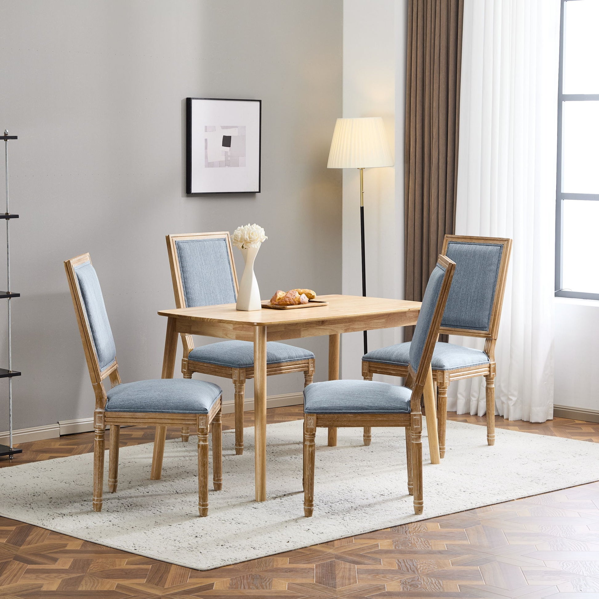 French Country Style Dining Chair With Upholstered Seating And Fluted Legs - Best Buy Furniture