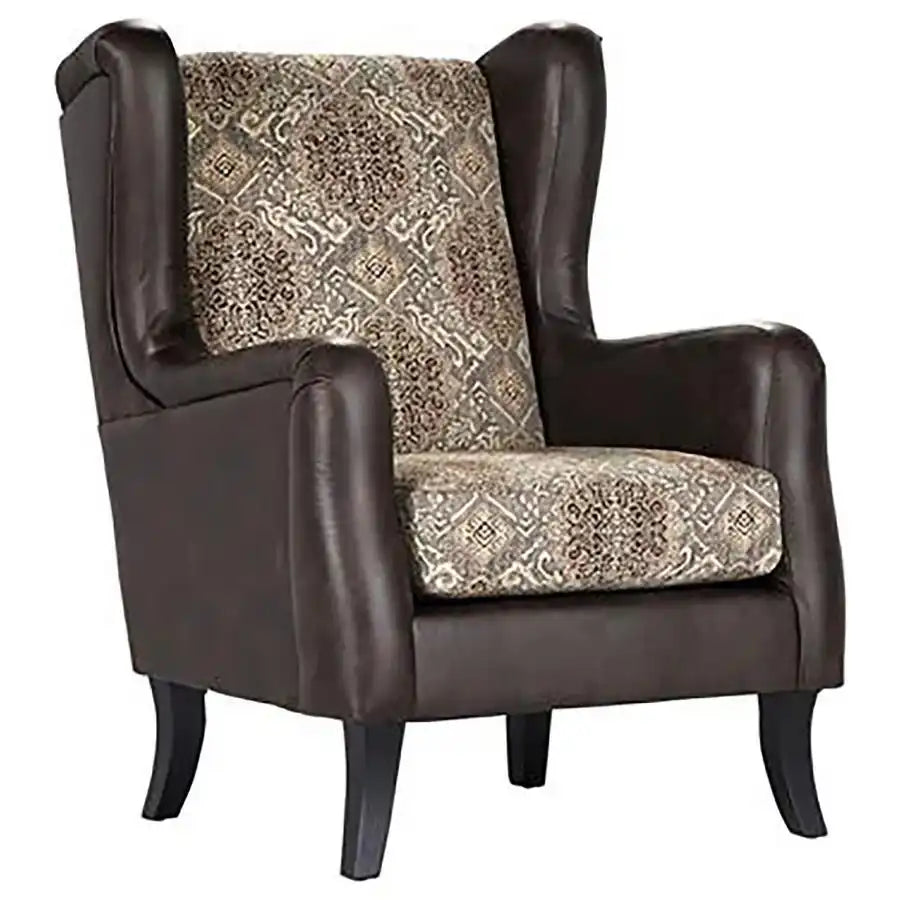 Elmbrook - Upholstered Wingback Accent Club Chair - Brown - Best Buy Furniture