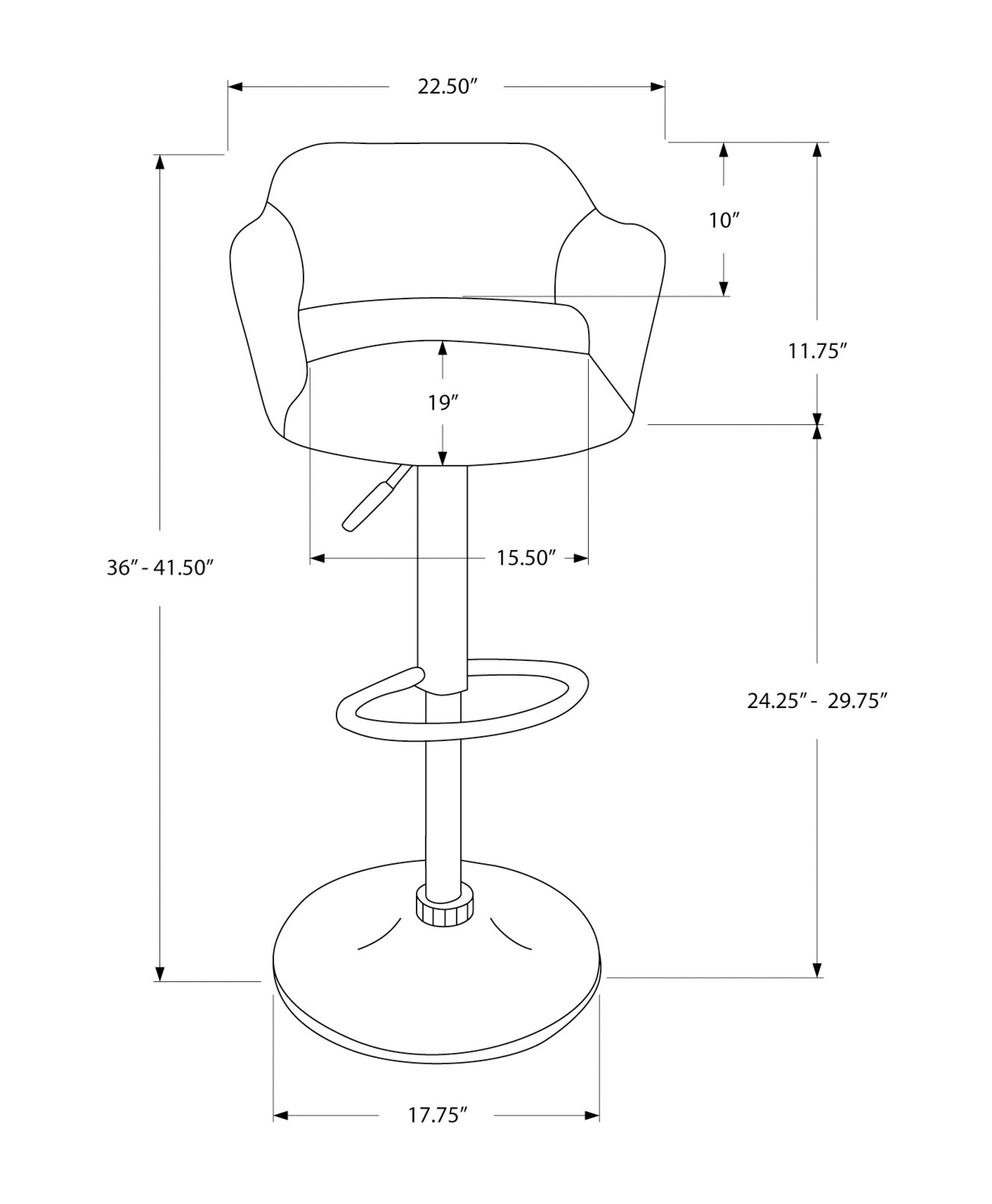 Bar Stool, Swivel, Adjustable Height, Contemporary, Modern - Best Buy Furniture