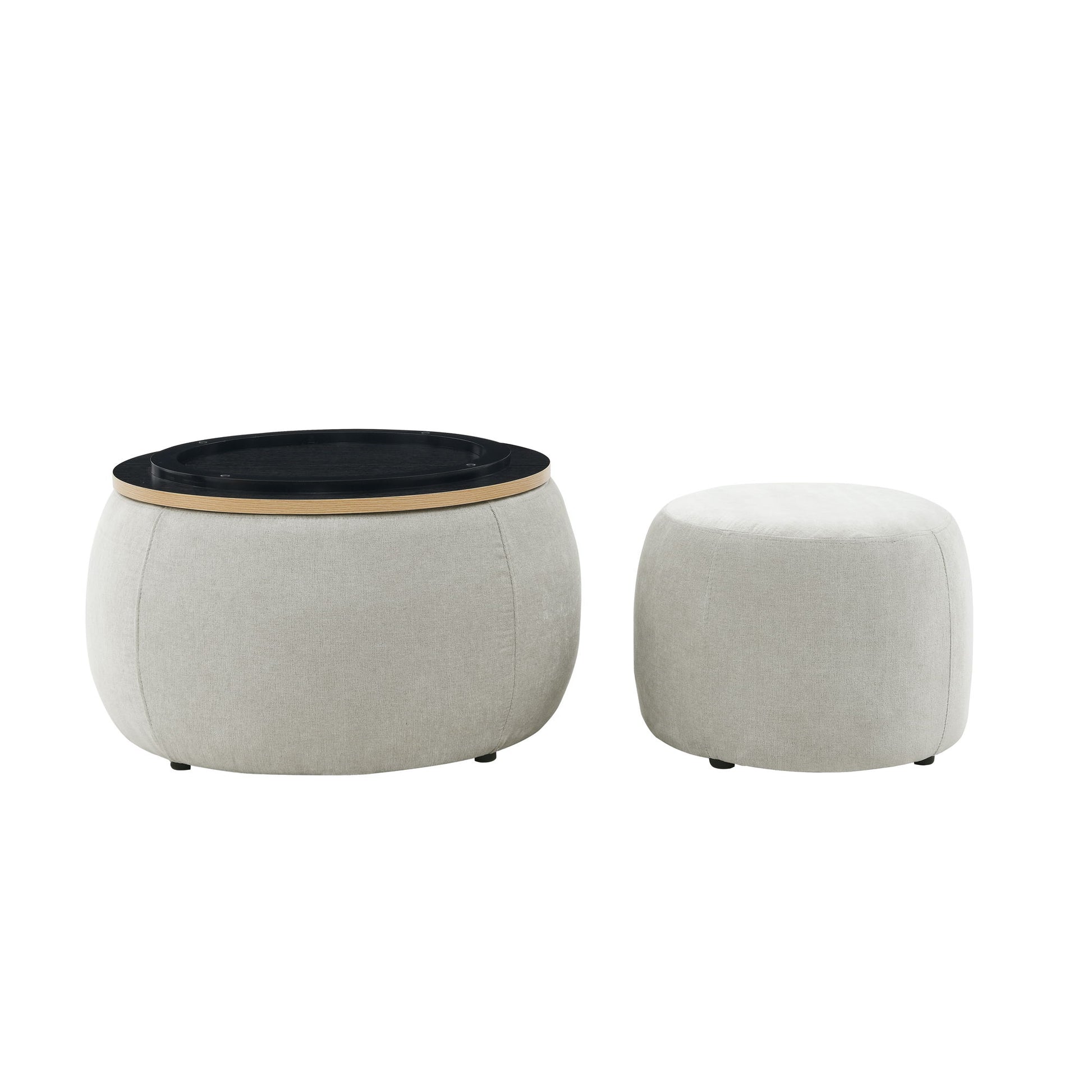 Round Storage Ottoman, 2 In 1 Function, End Table And Ottoman - Best Buy Furniture