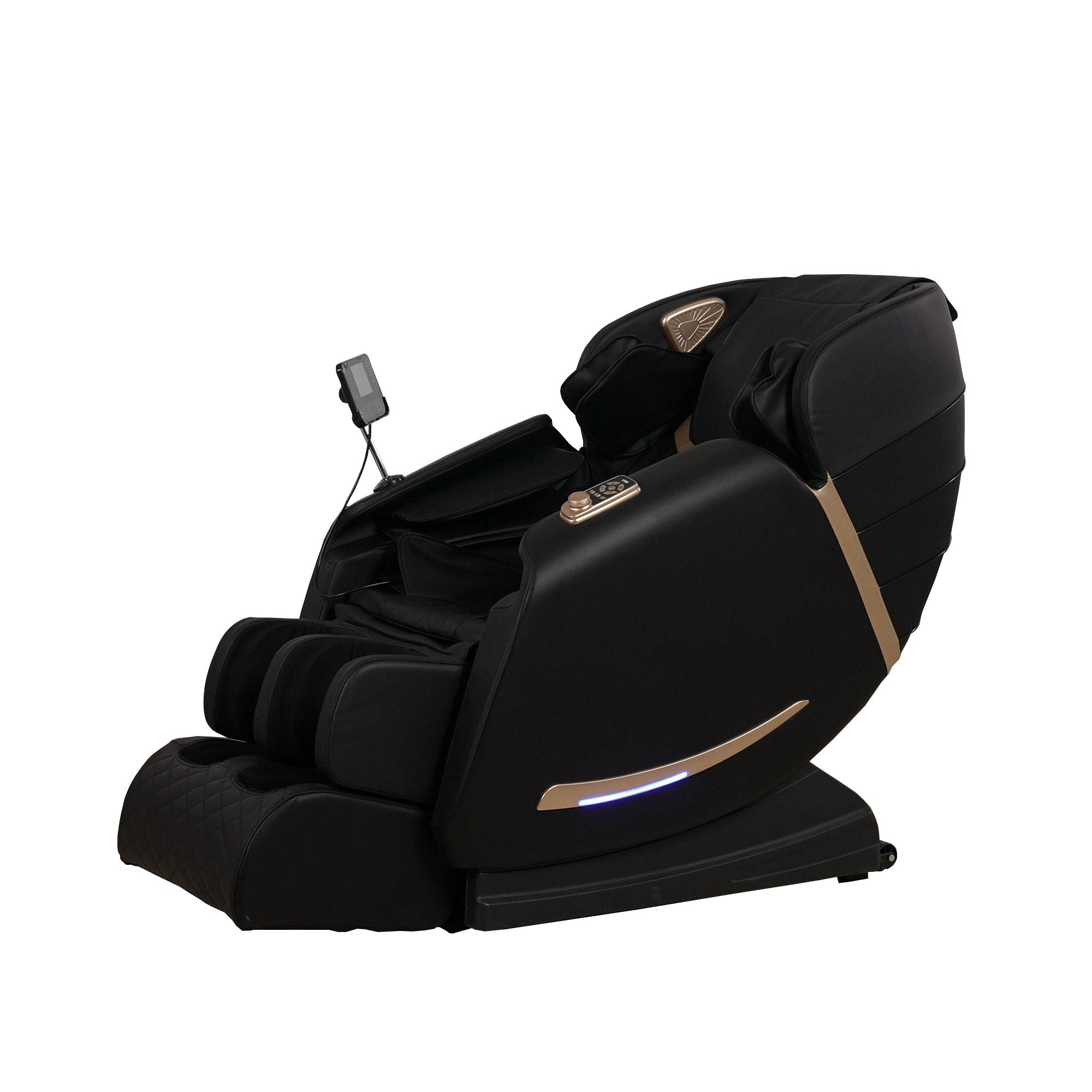 Full Body Massage Chair With Zero Gravity Recliner, With Two Control Panel: Smart Large Screen & Rotary Switch, Spot Kneading And Heating - Black - Best Buy Furniture