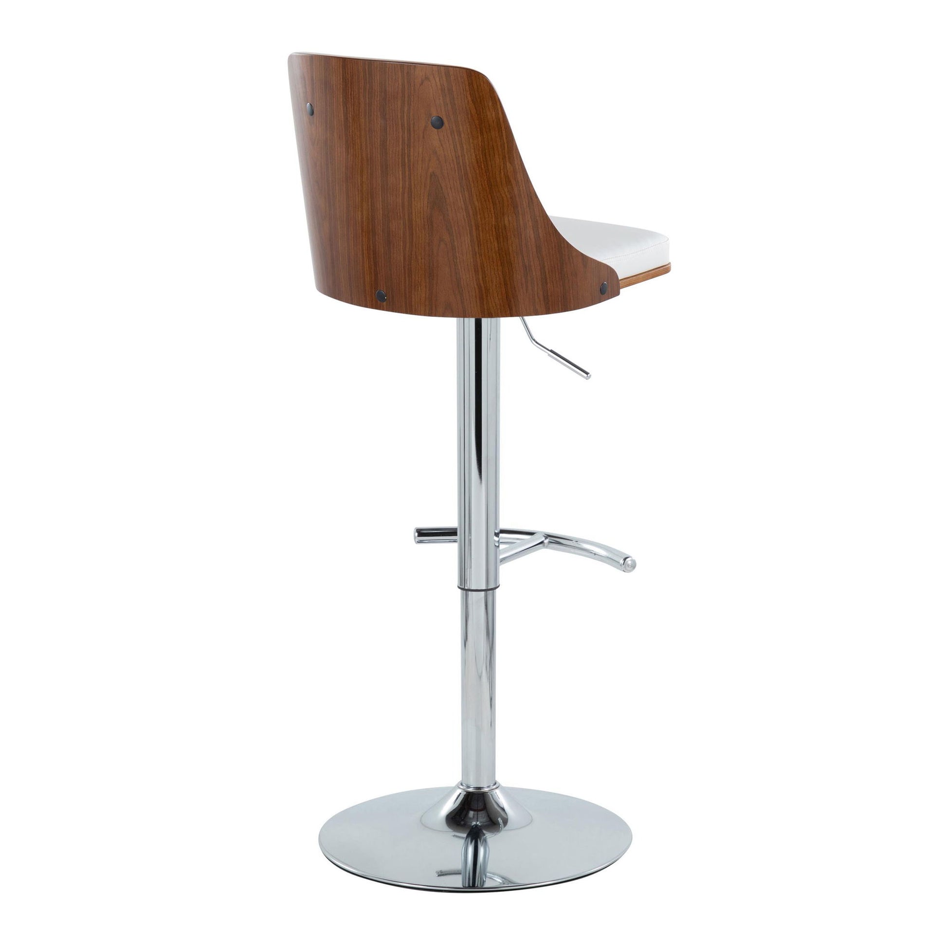 Gianna - Mid Century Modern Adjustable Barstool With Swivel With Rounded T Footrest (Set of 2) - Best Buy Furniture