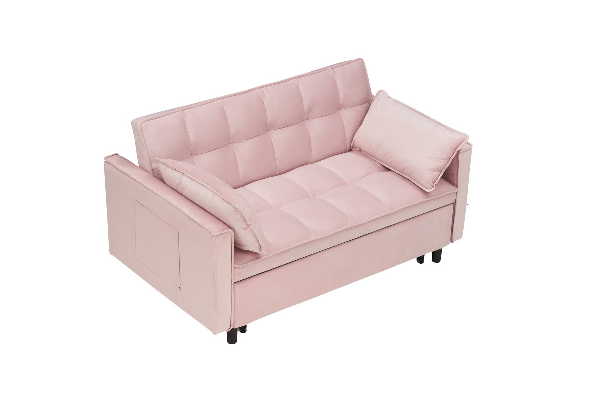 Modern Velvet Sofa, Sofa Pull-Out Bed, Small Love Seat Casual Sofa With Back, With Pillow, Pockets, Living Room Furniture, 3 In 1 Convertible Sleep Sofa Bed - Best Buy Furniture