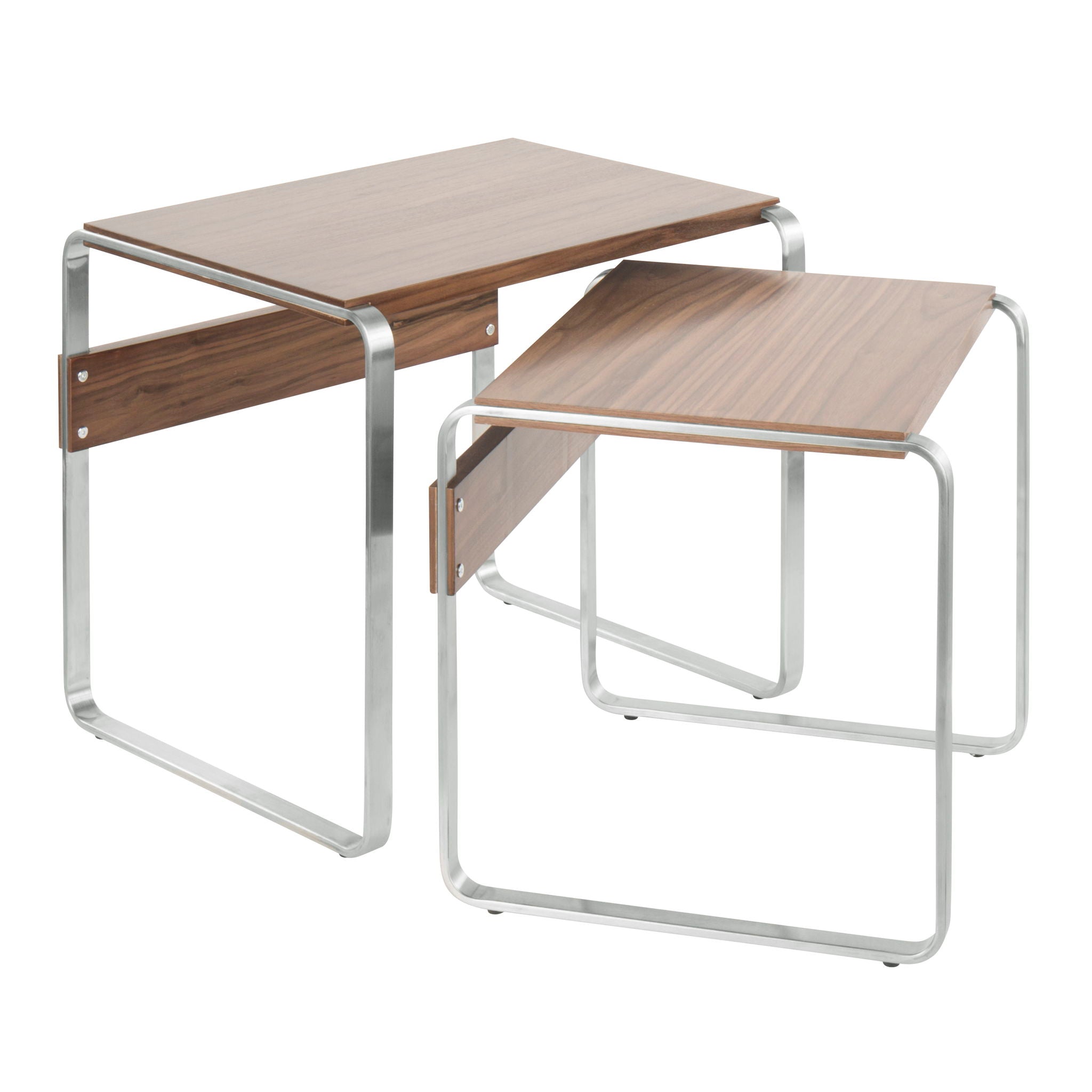 Tea Side Mid-Century Modern Nesting Tables - Walnut - Best Buy Furniture