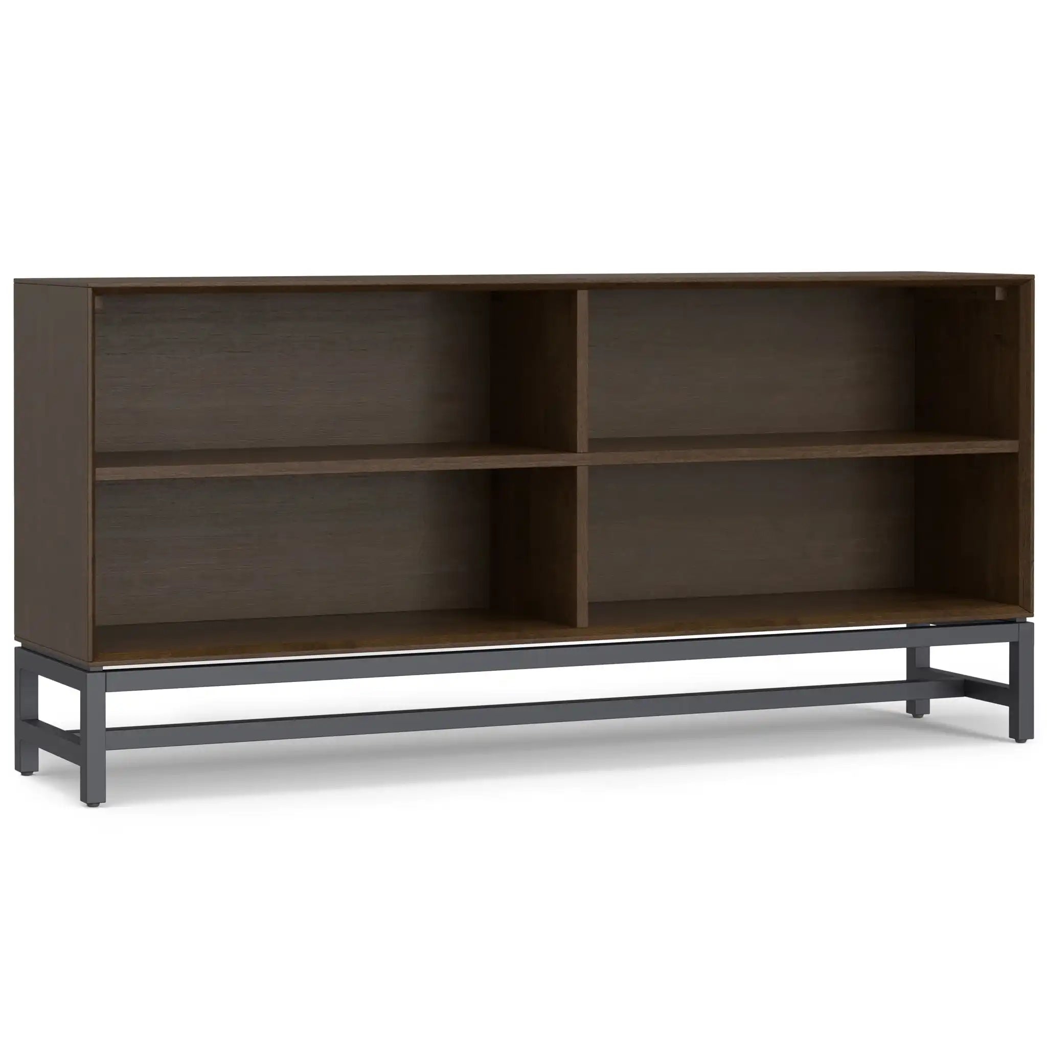 Banting - Low Wide Bookcase - Walnut Brown - Best Buy Furniture
