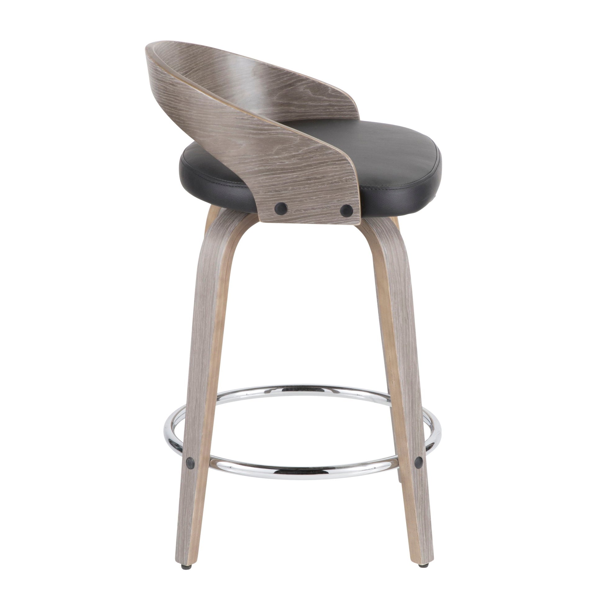 Grotto - Contemporary Fixed Height Counter Stool & Swivel With Round Footrest (Set of 2) - Best Buy Furniture