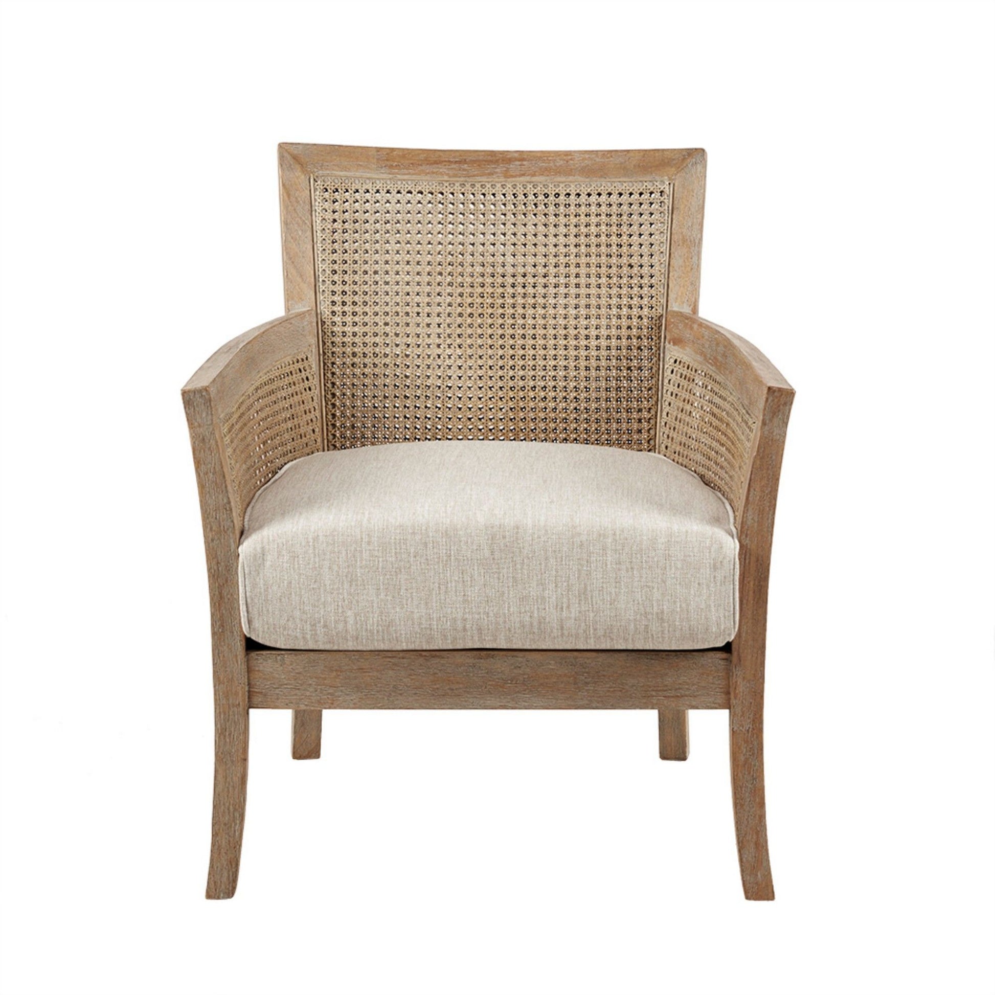 Cane Armchair With High Density Foam - Cream / Reclaimed Natural - Best Buy Furniture
