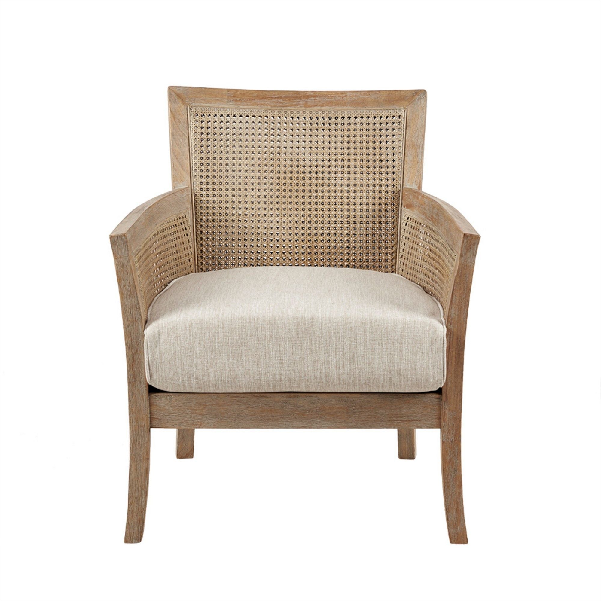 Cane Armchair With High Density Foam - Cream / Reclaimed Natural - Best Buy Furniture