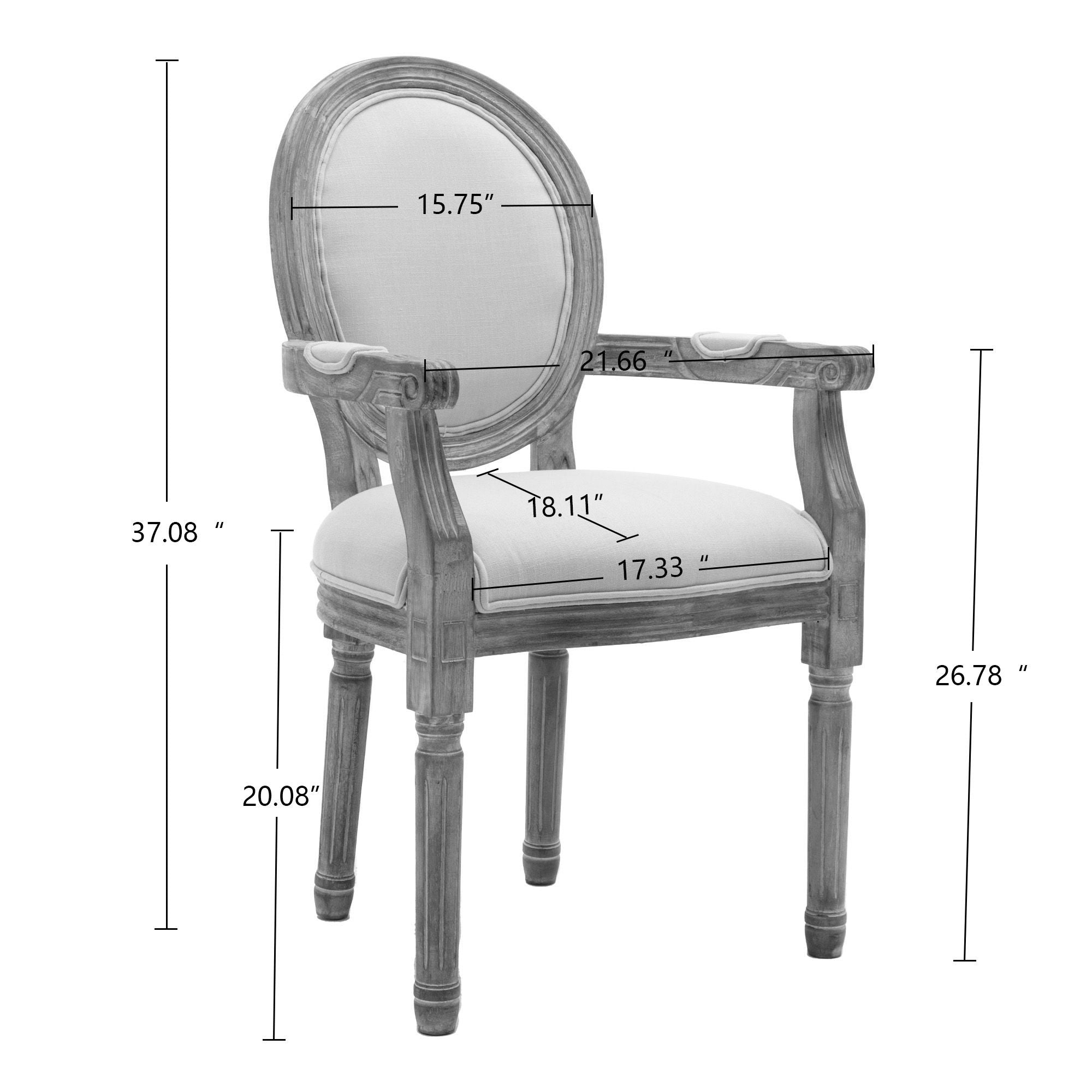 French Vintage Upholstered Fabric Dining Armchair (Set of 2) - Best Buy Furniture