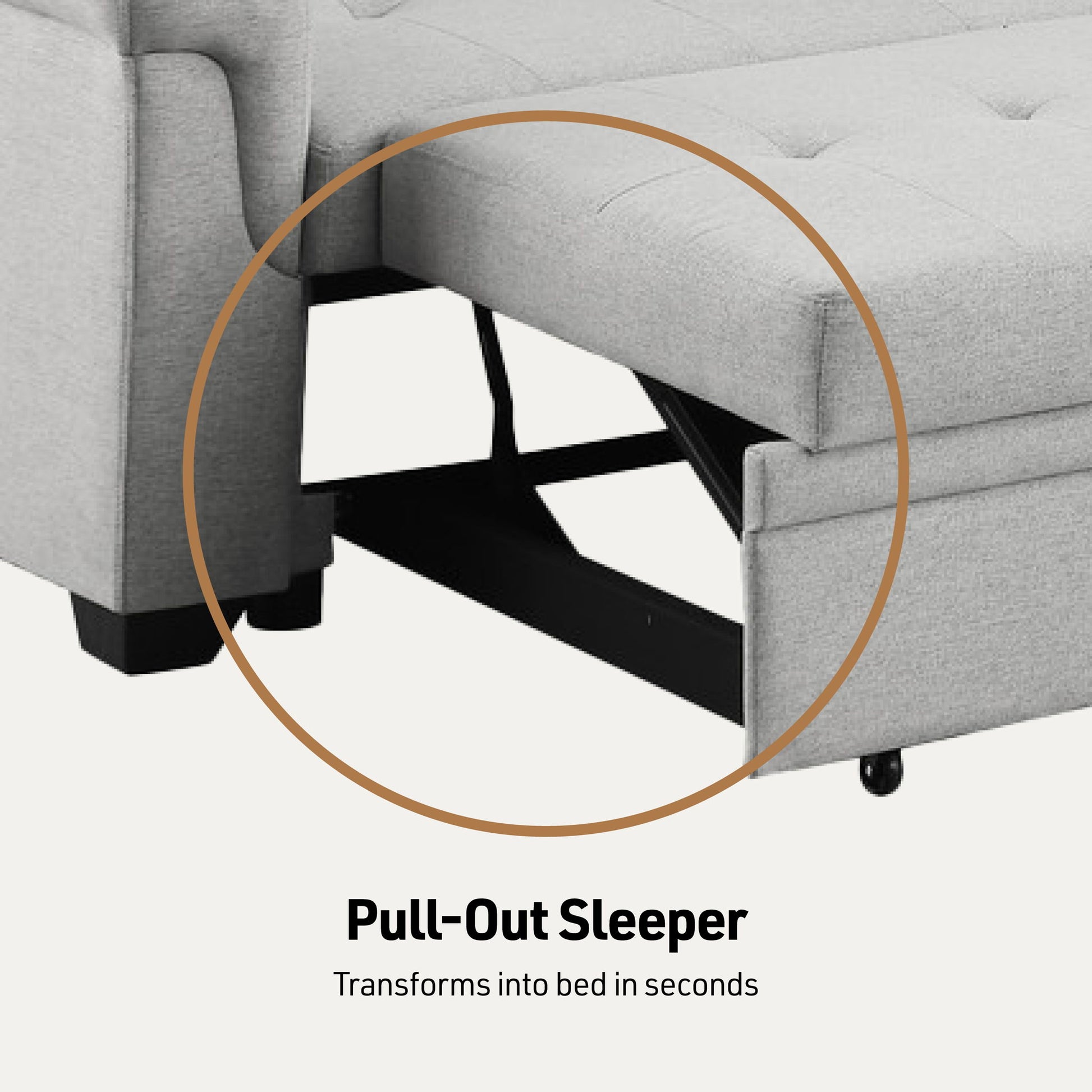 Lucca - Linen Reversible Sleeper Sectional Sofa With Storage Chaise - Best Buy Furniture