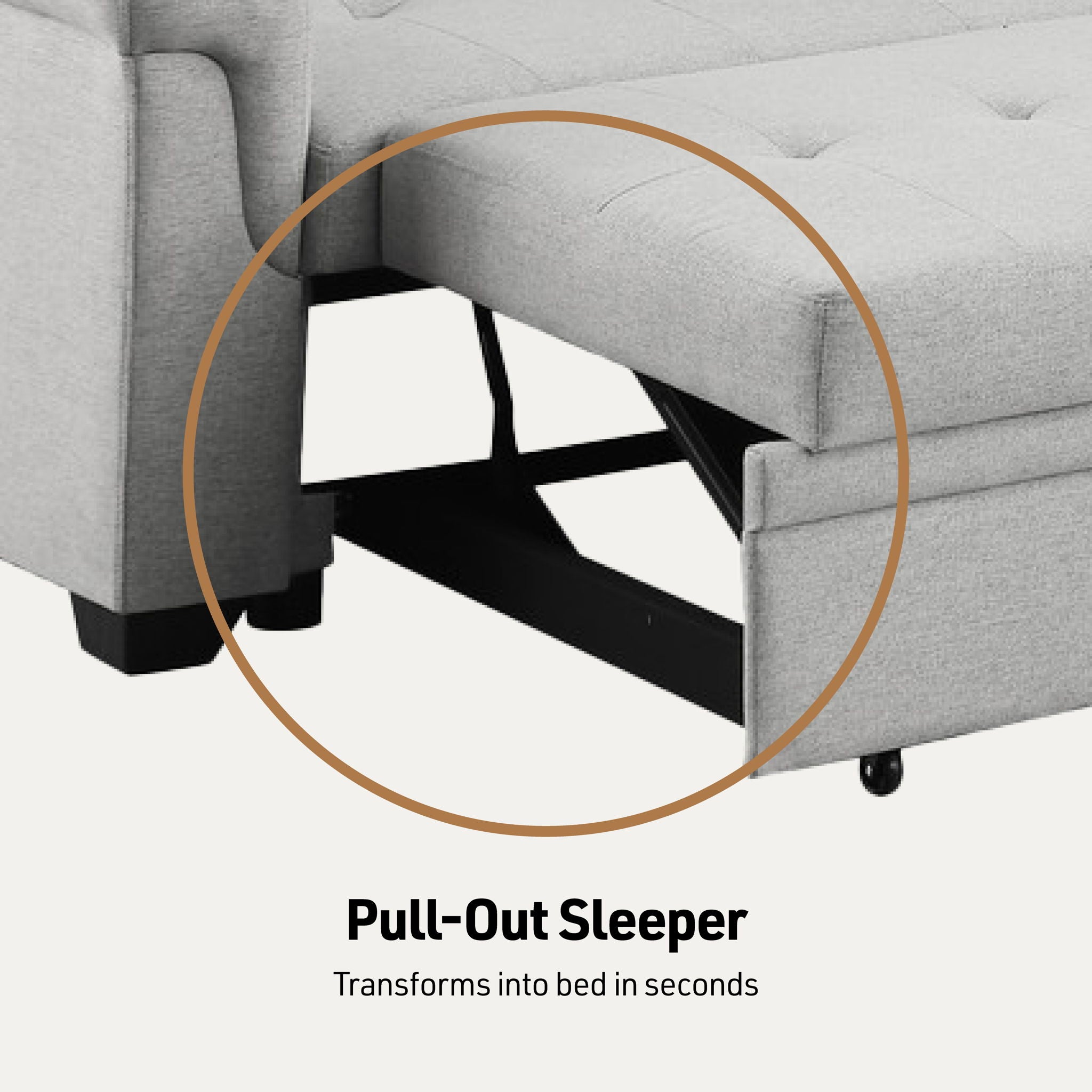 Lucca - Linen Reversible Sleeper Sectional Sofa With Storage Chaise - Best Buy Furniture