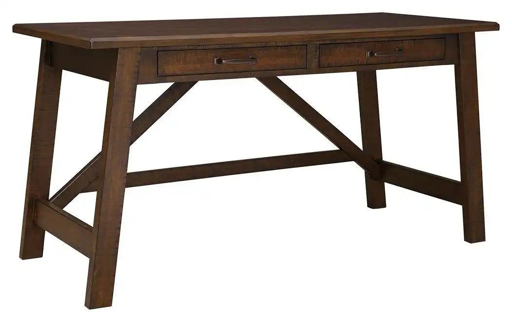 Baldridge - Home Office Large Leg Desk - Rustic Brown - Best Buy Furniture