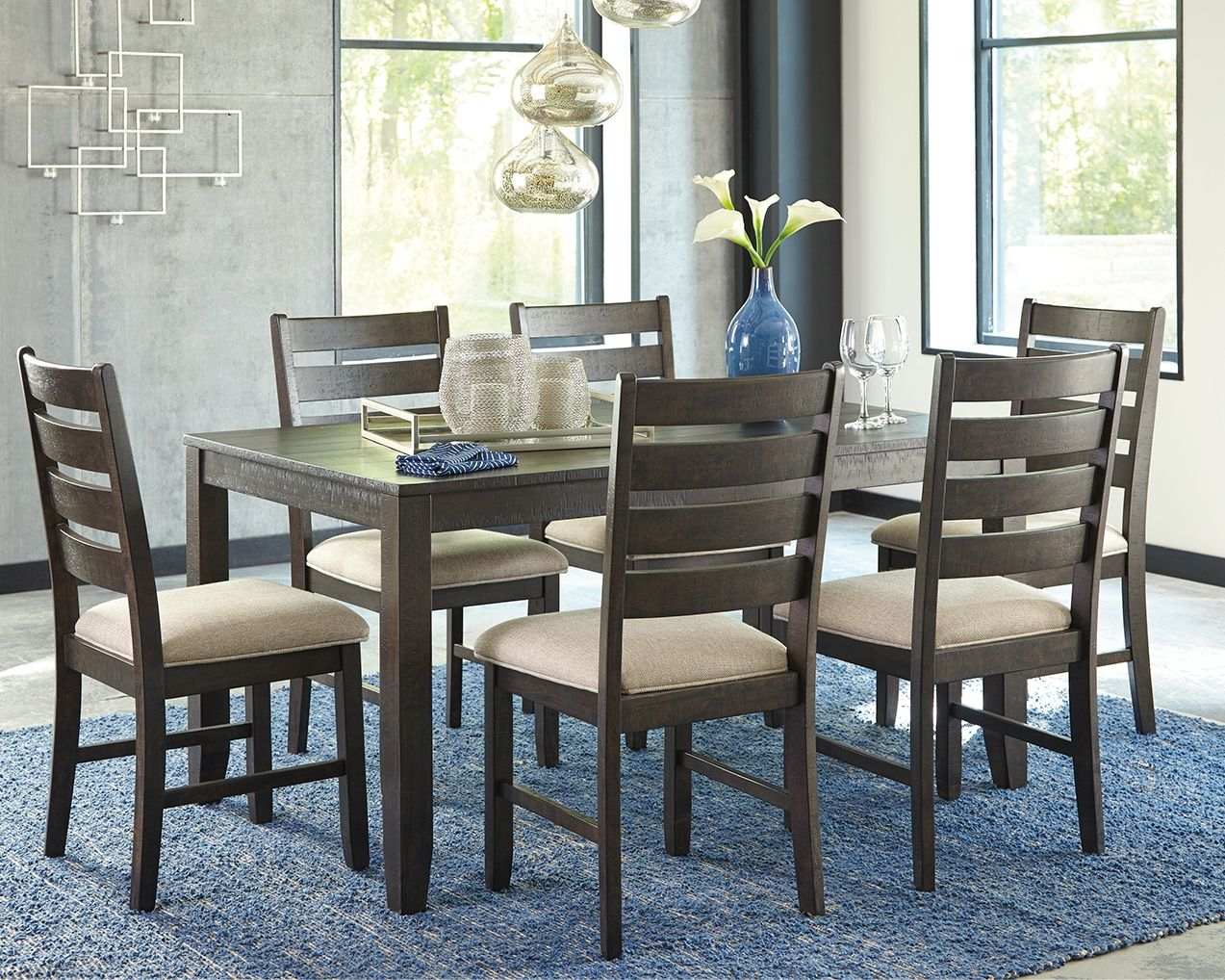Rokane - Dining Room Table Set (Set of 7) - Brown - Best Buy Furniture