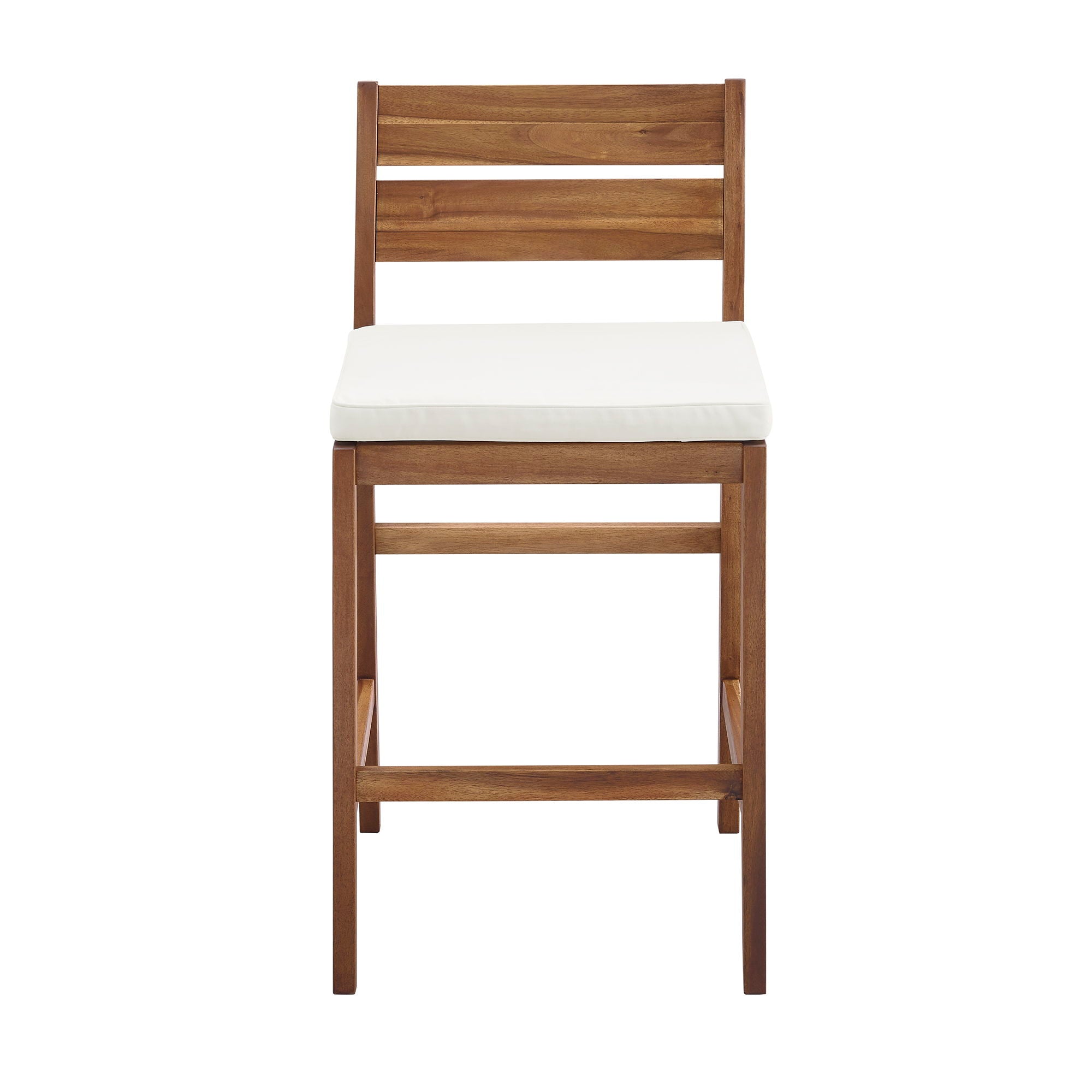 Modern 2 Piece Solid Acacia Wood Counter Stools With Cushion - Best Buy Furniture