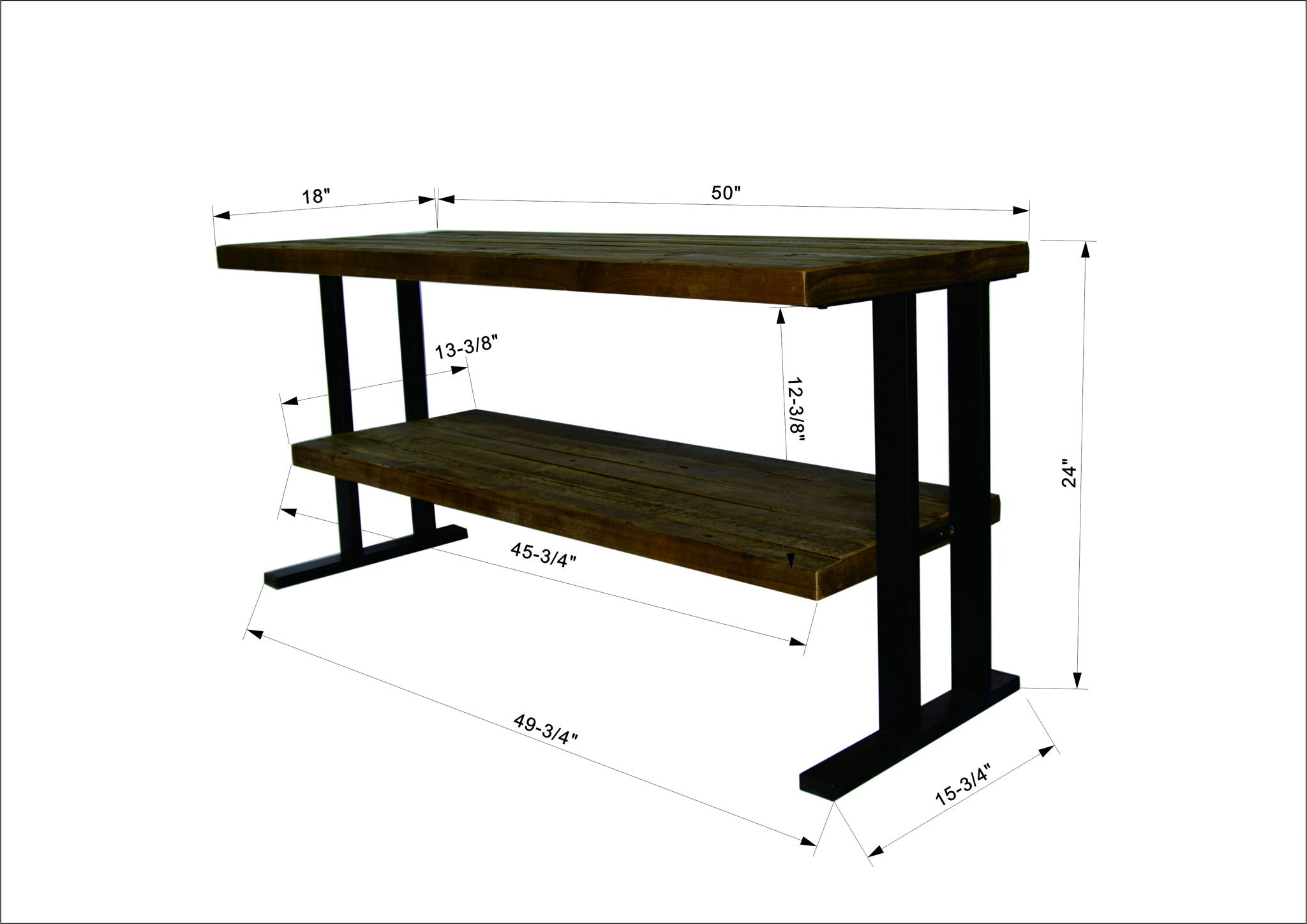 Media Console Table With One Shelf To Your Home Decor - Natural / Black - Best Buy Furniture
