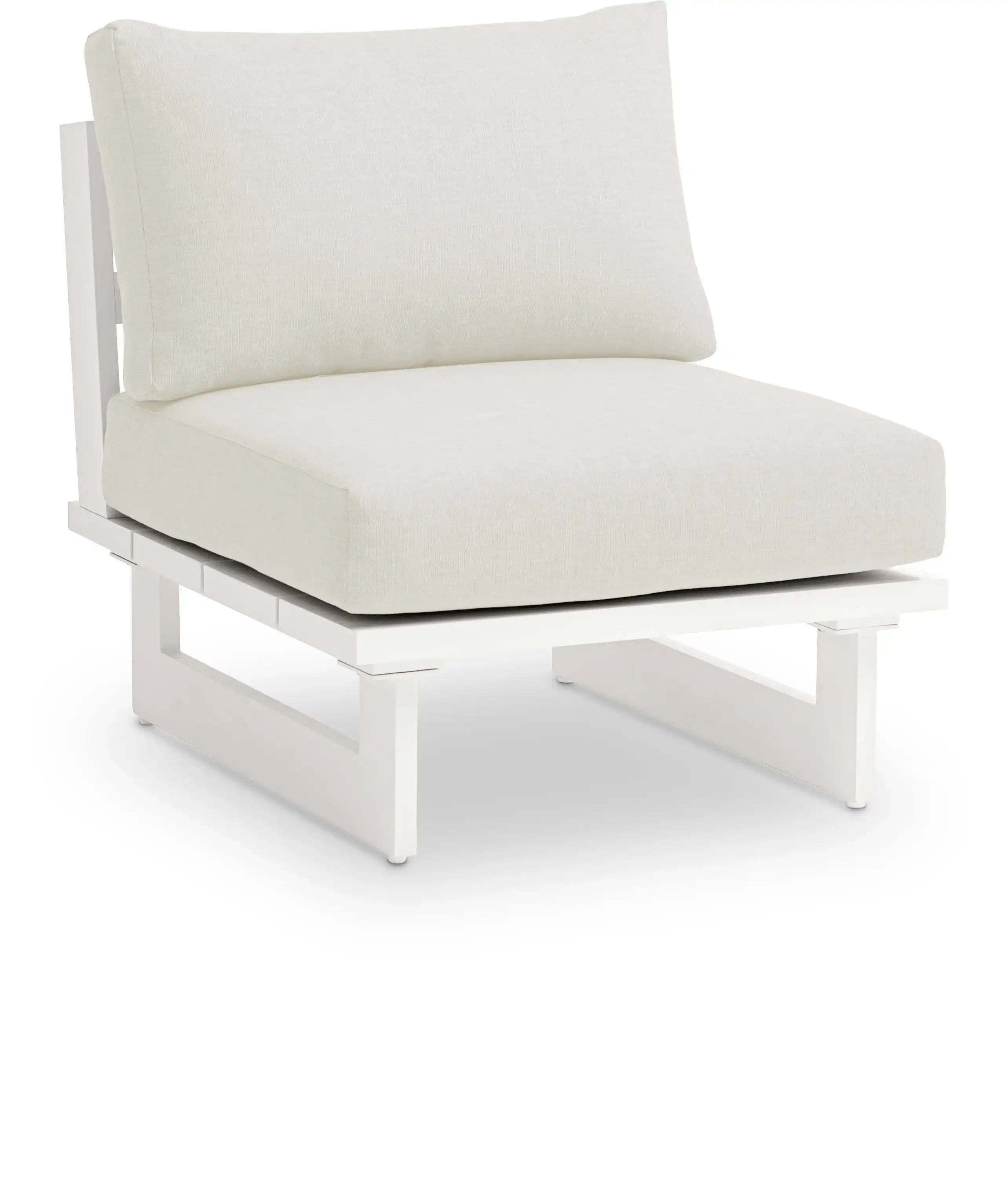 Maldives - Water Resistant Outdoor Patio Armless Chair With White Frame - Best Buy Furniture
