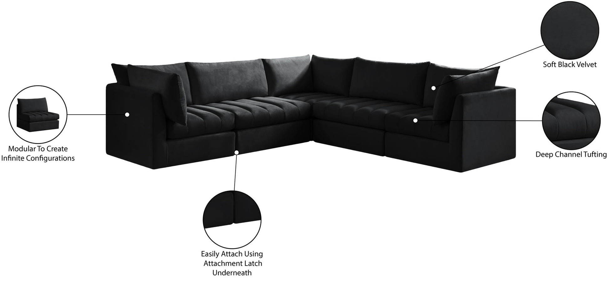 Jacob - Modular Corner Sectional 5 Piece - Best Buy Furniture