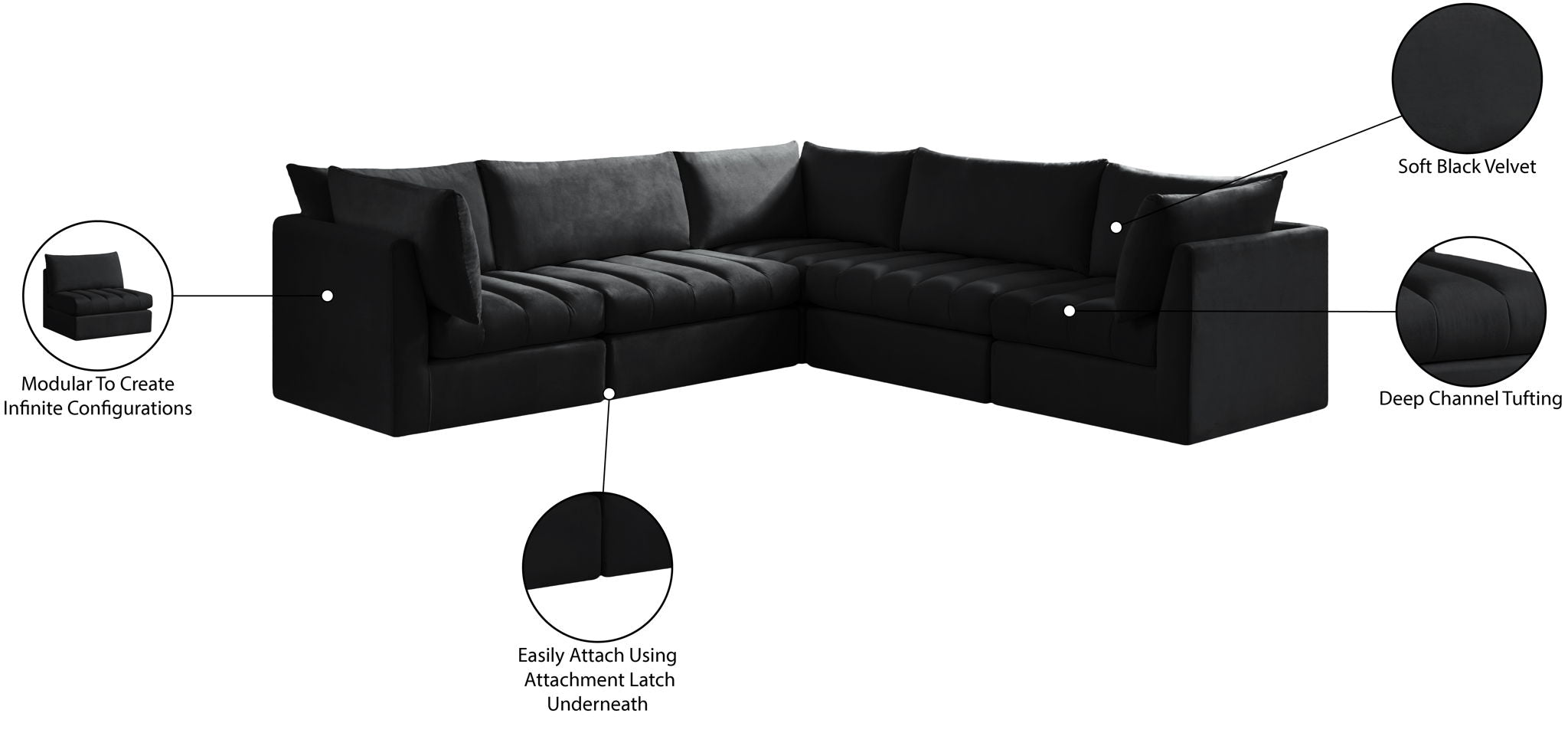 Jacob - Modular Corner Sectional 5 Piece - Best Buy Furniture