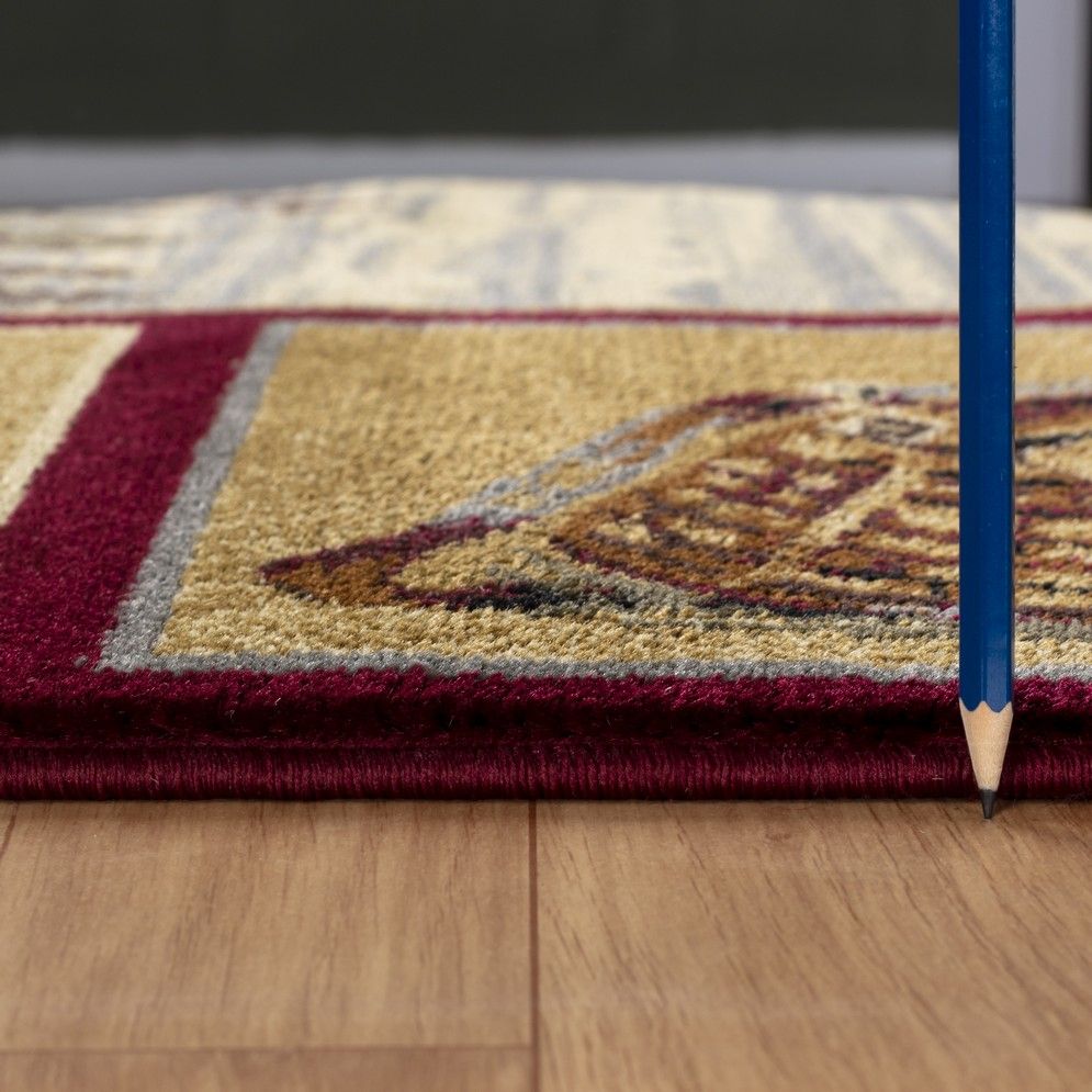 Nature's Nest - 5'3" X 7'3" Lodge Area Rug - Red - Best Buy Furniture