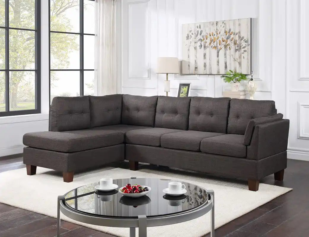 Dalia - Linen Modern Sectional Sofa With Chaise - Best Buy Furniture
